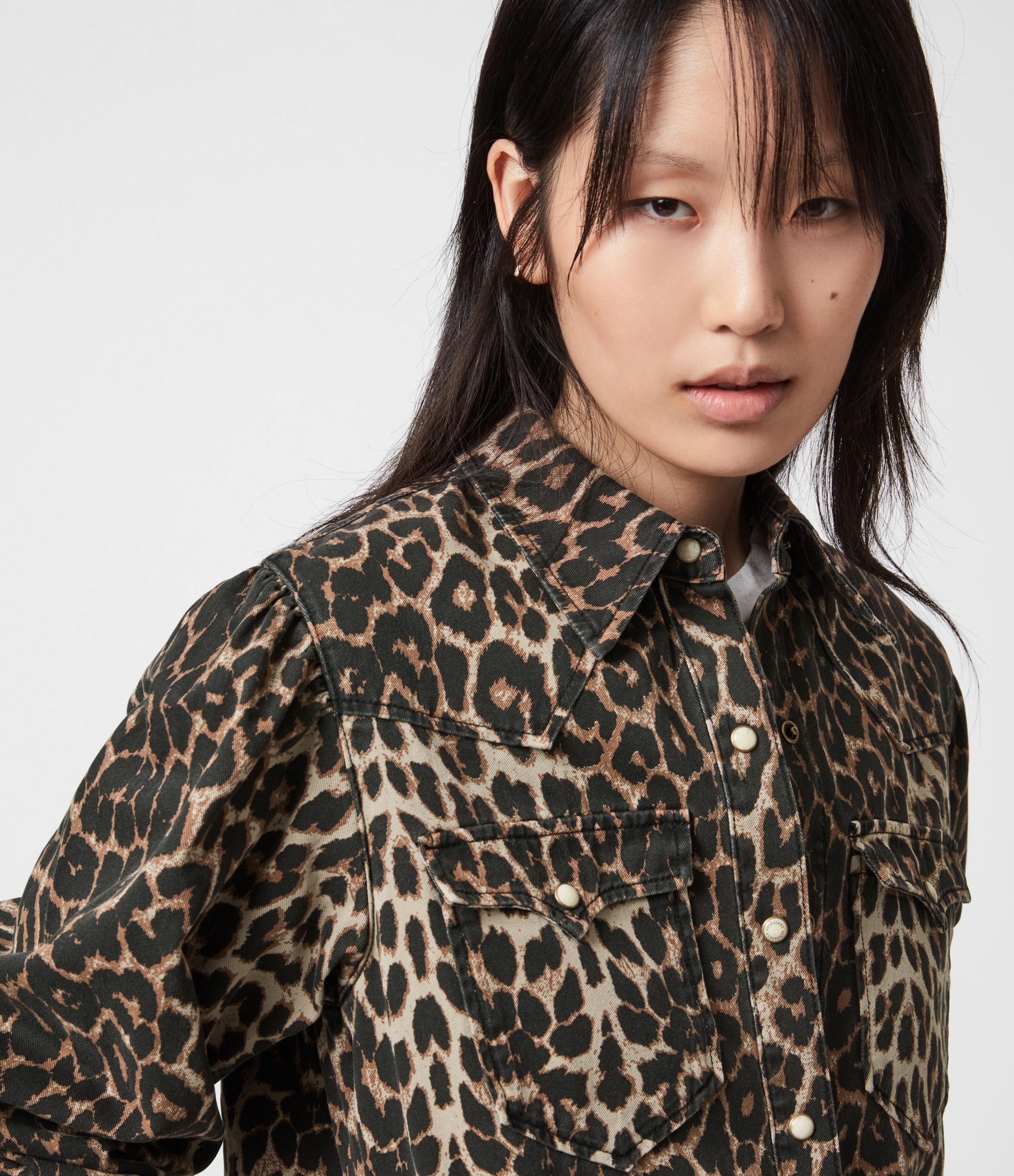 AllSaints Ezra Animal Denim Dress | Lyst