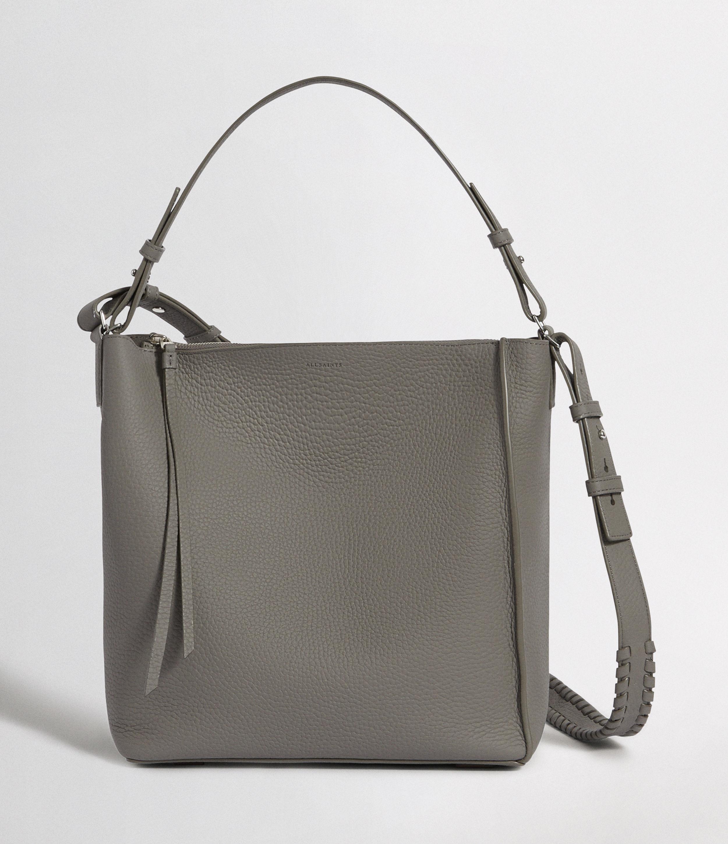 AllSaints Kita Leather Crossbody Bag in Grey (Gray) - Save 21% - Lyst