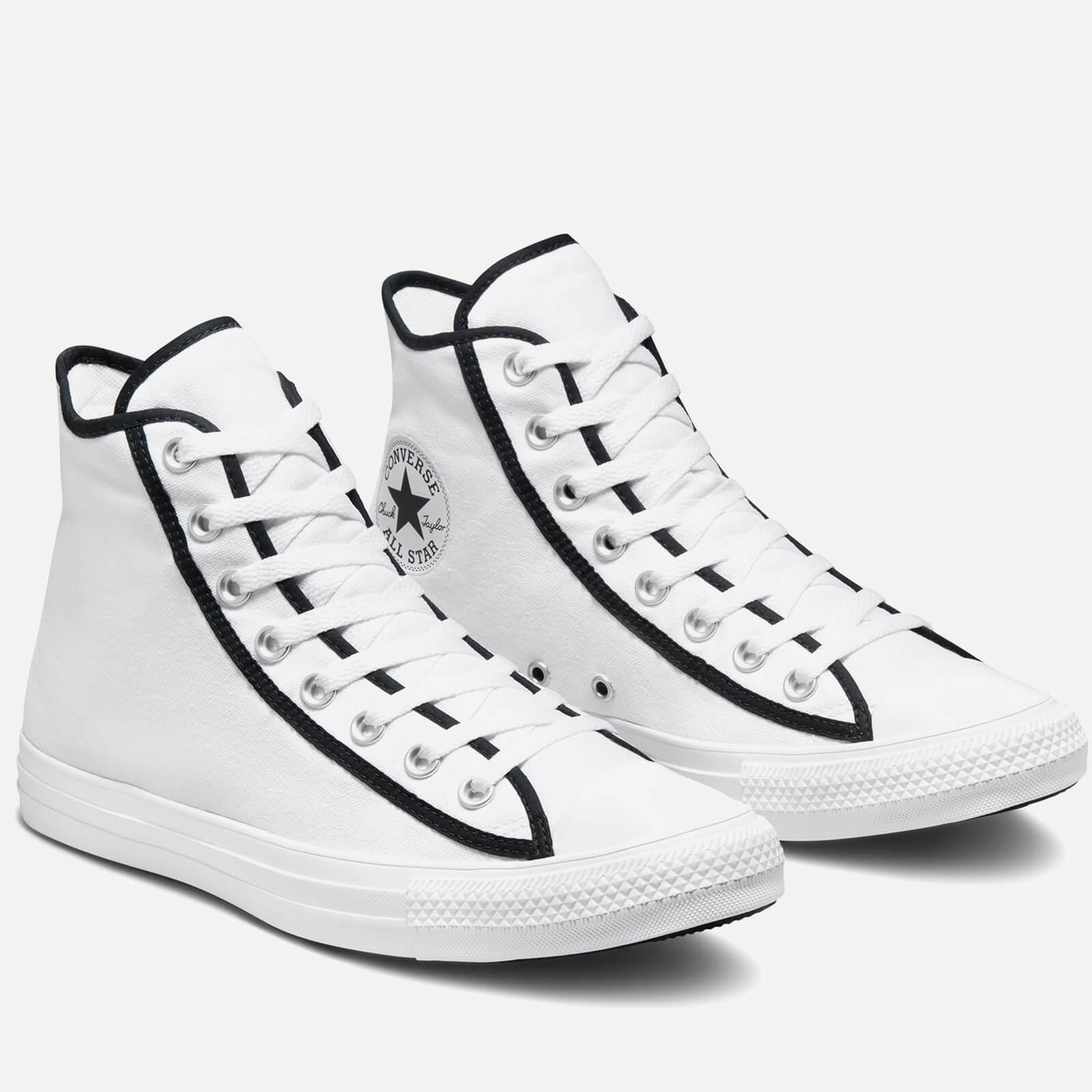 white with black line converse