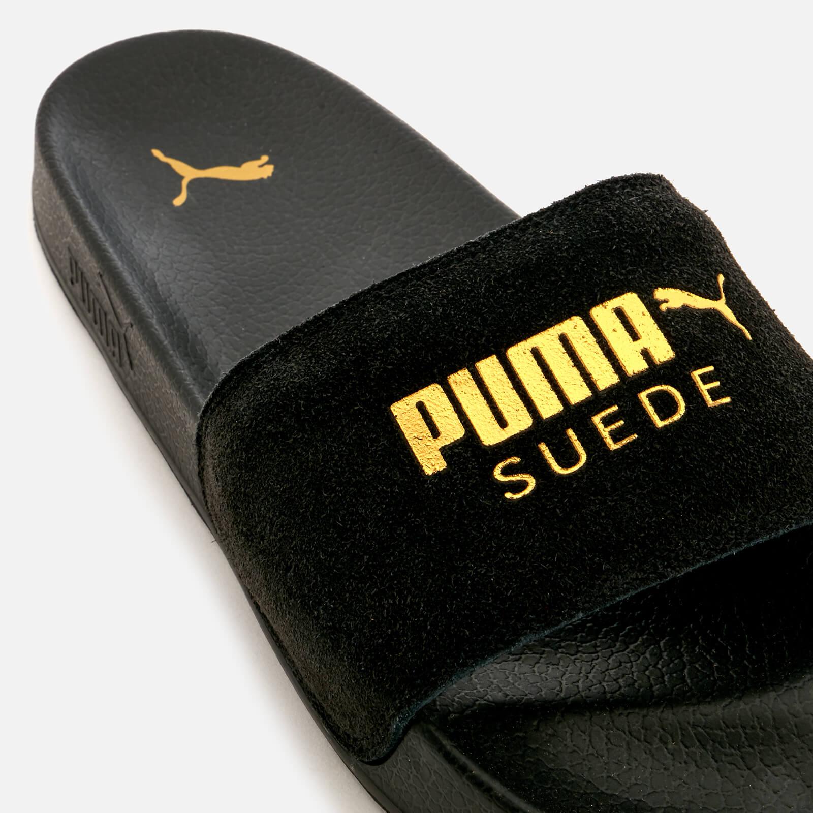 puma suede slides black