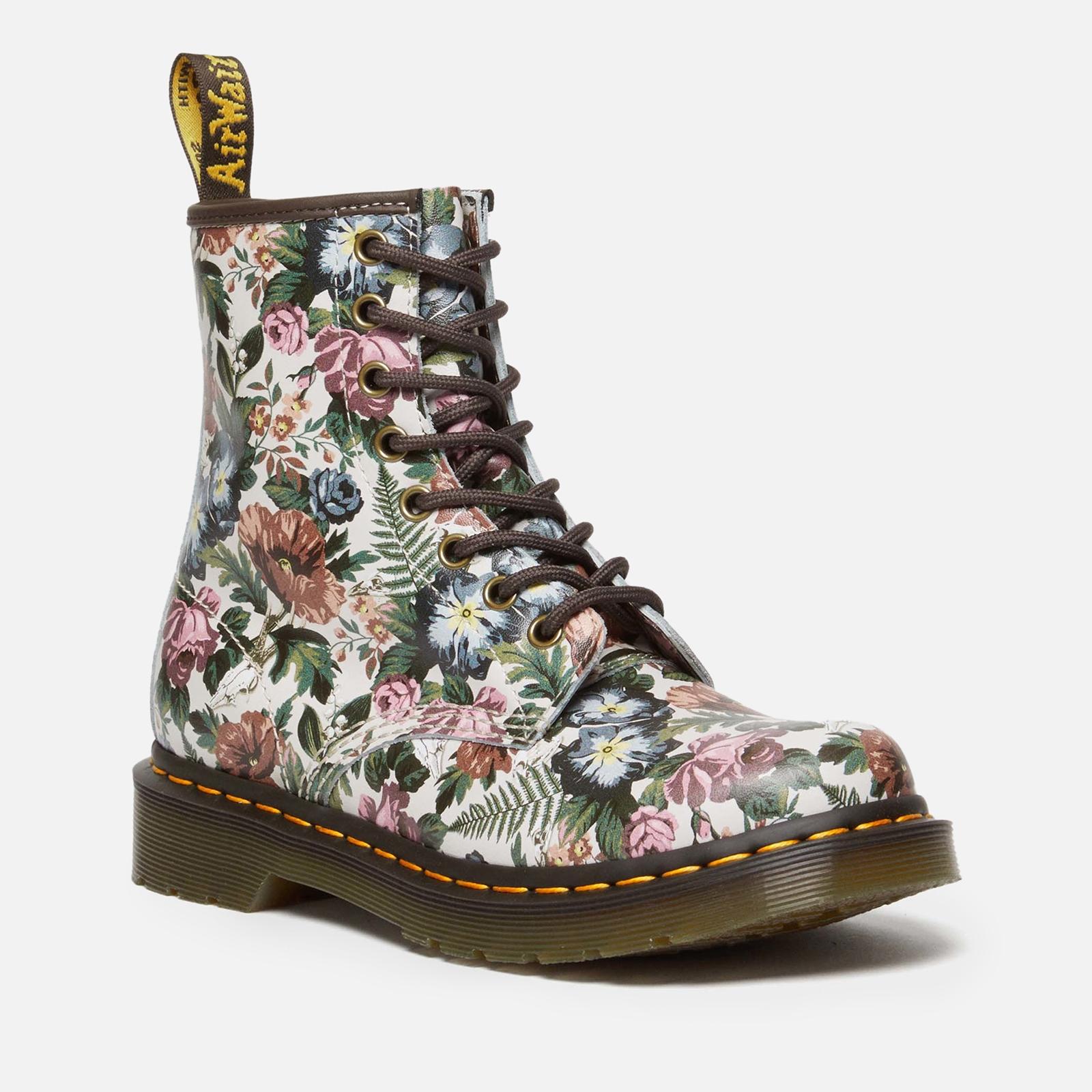 Dr. Martens 1460 Floral Print Leather 8 Eye Boots in Brown Lyst UK