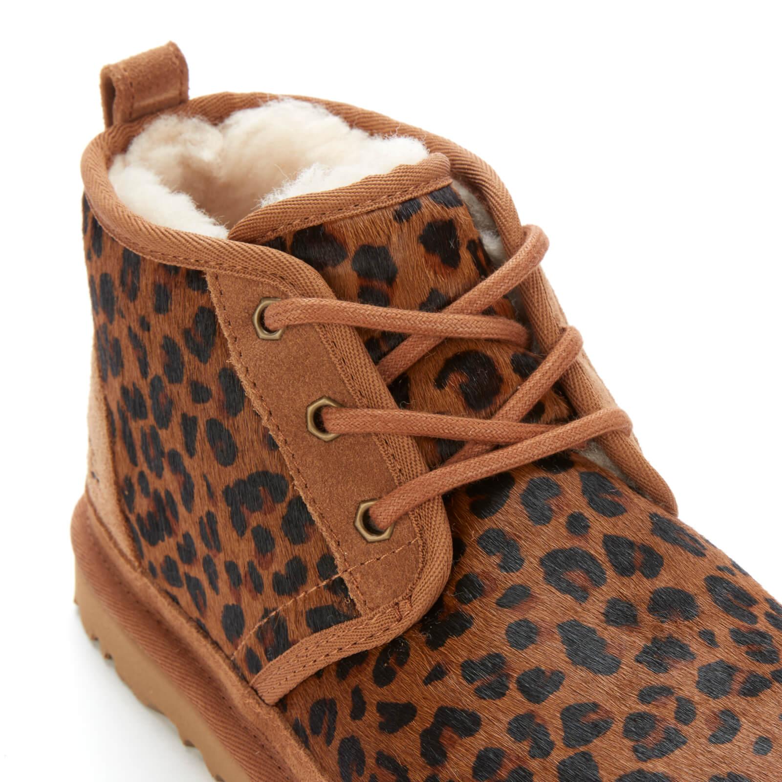 ugg neumel lace up ankle boots in leopard