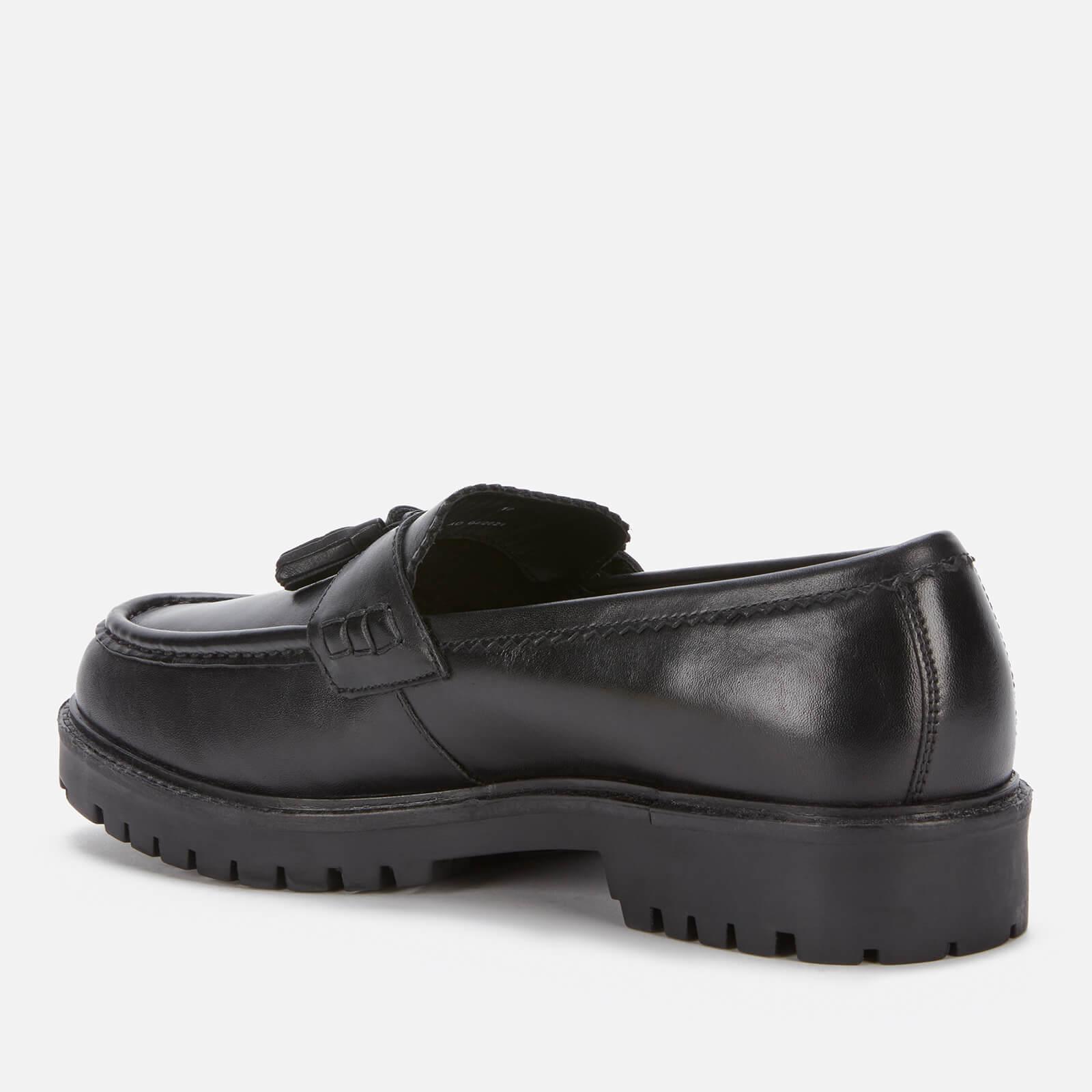 Walk London Sean Leather Tassel Loafers in Black for Men | Lyst