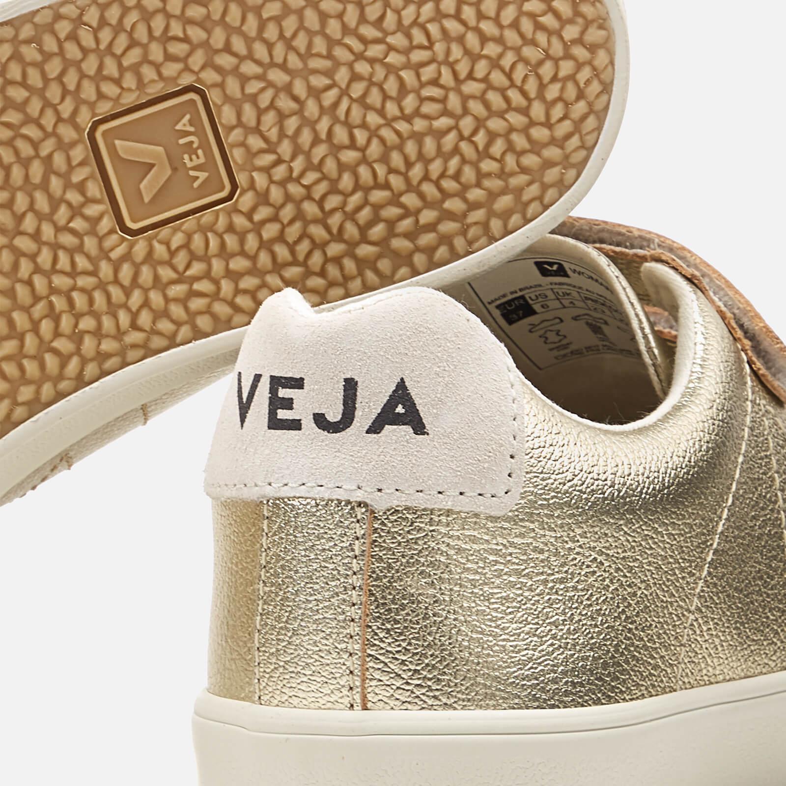Veja 3 Lock Leather Trainers in Gold (Metallic) | Lyst