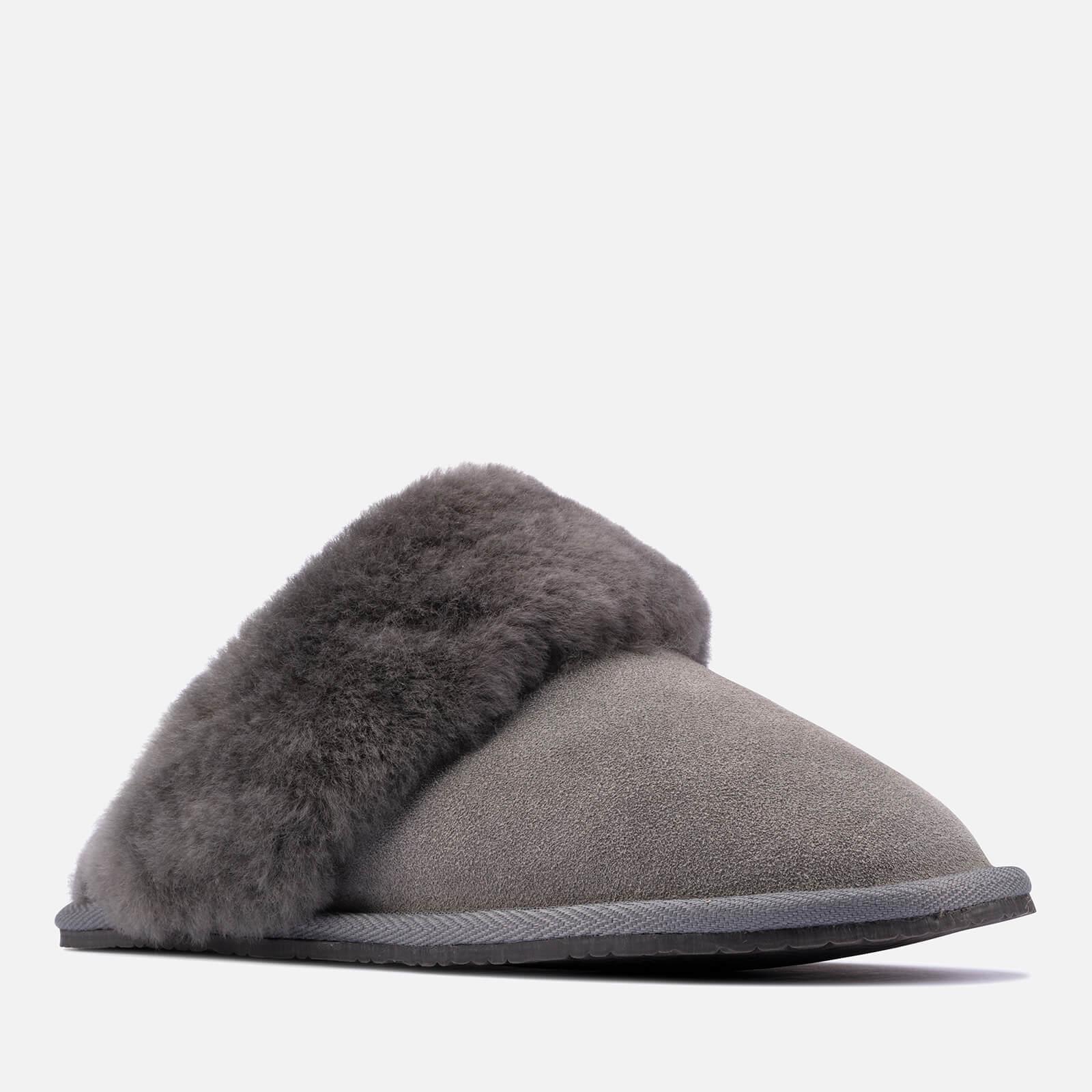 Clarks Warm Lux Suede Mule Slippers in Grey (Gray) Lyst
