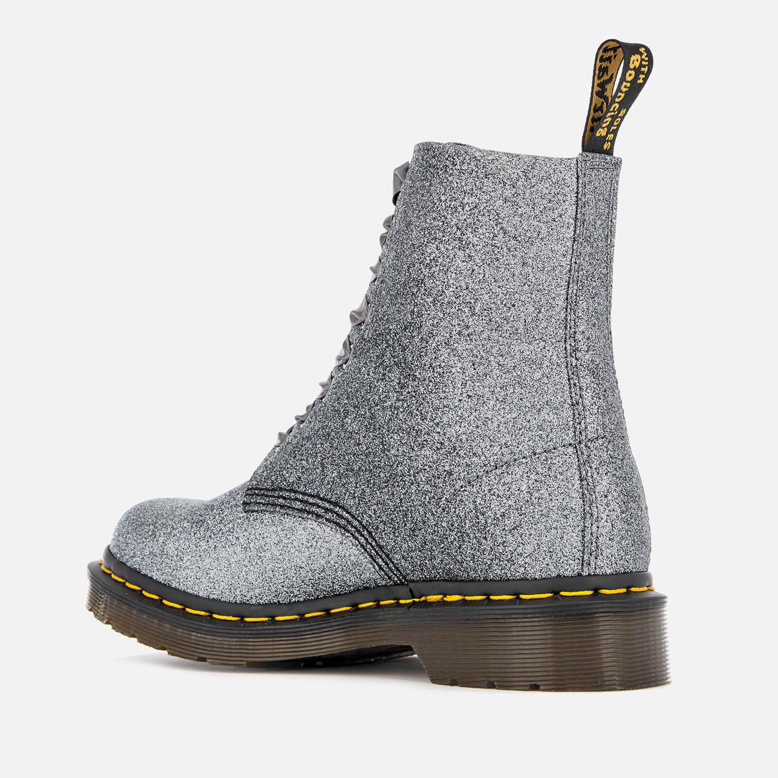Dr. Martens Satin 1460 Pascal Glitter Women's Mid Boots In Silver in