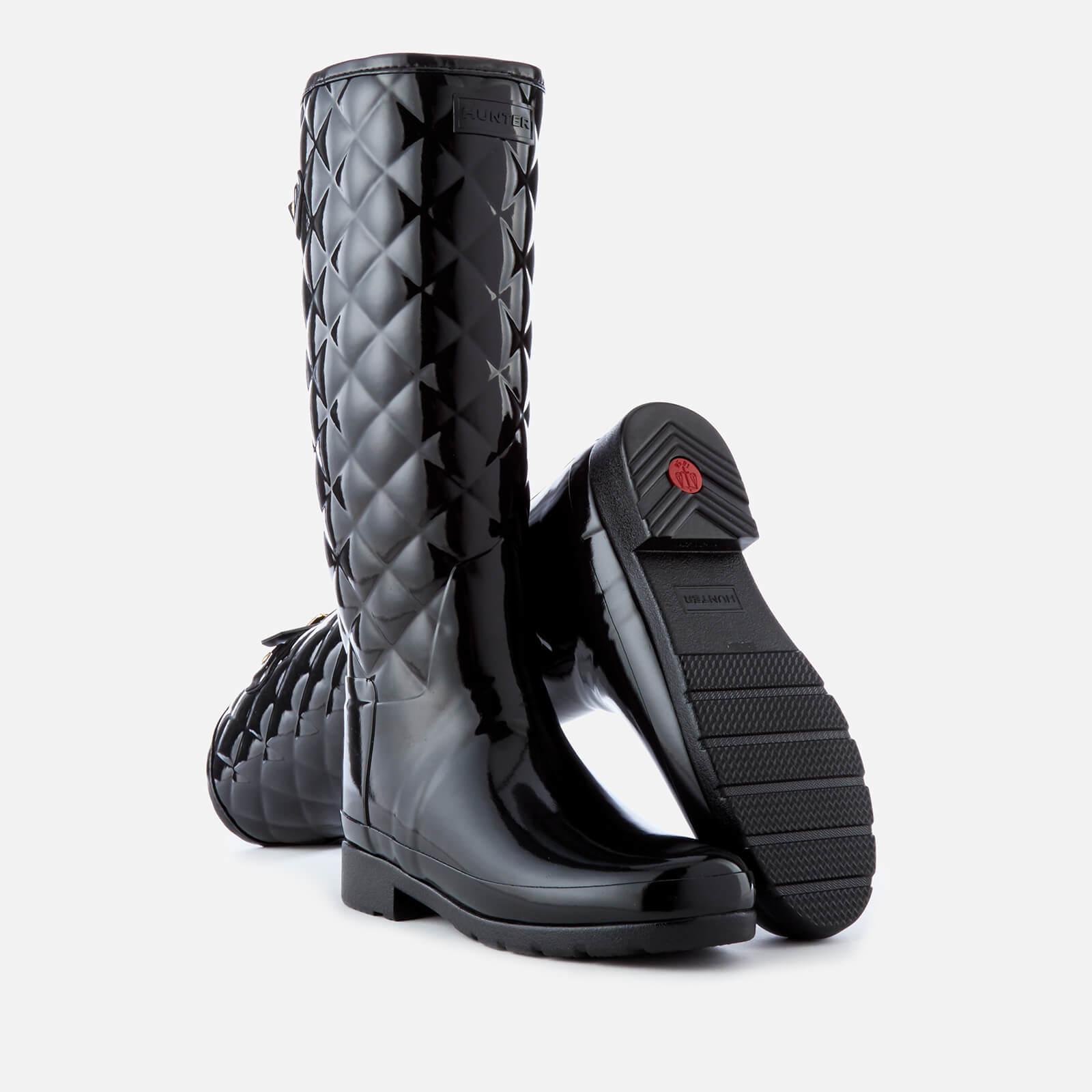 HUNTER Original Refined High Gloss Quilted Waterproof Rain Boot in Black -  Save 41% | Lyst