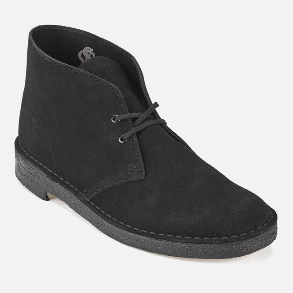 Clarks Originals Suede Desert Boots in Black for Men - Lyst