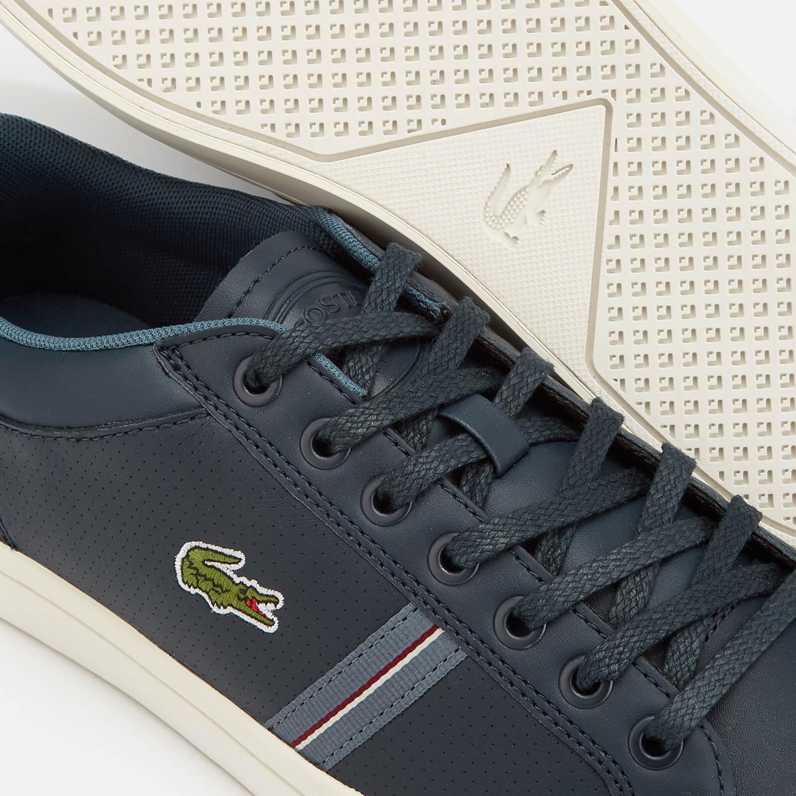 Lacoste Straightset Sport 318 1 Leather Trainers in Navy (Blue) for Men ...