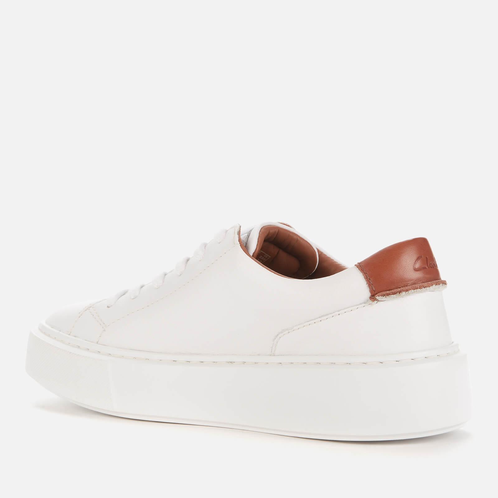 Clarks Hero Lite Lace Leather Flatform Trainers in White | Lyst