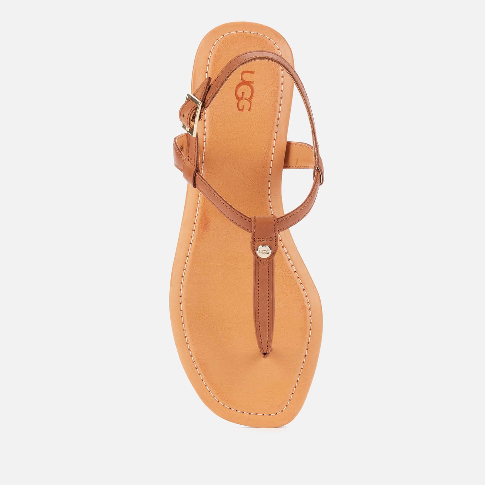 UGG Madeena Leather Toe Post Sandals in Brown | Lyst Canada