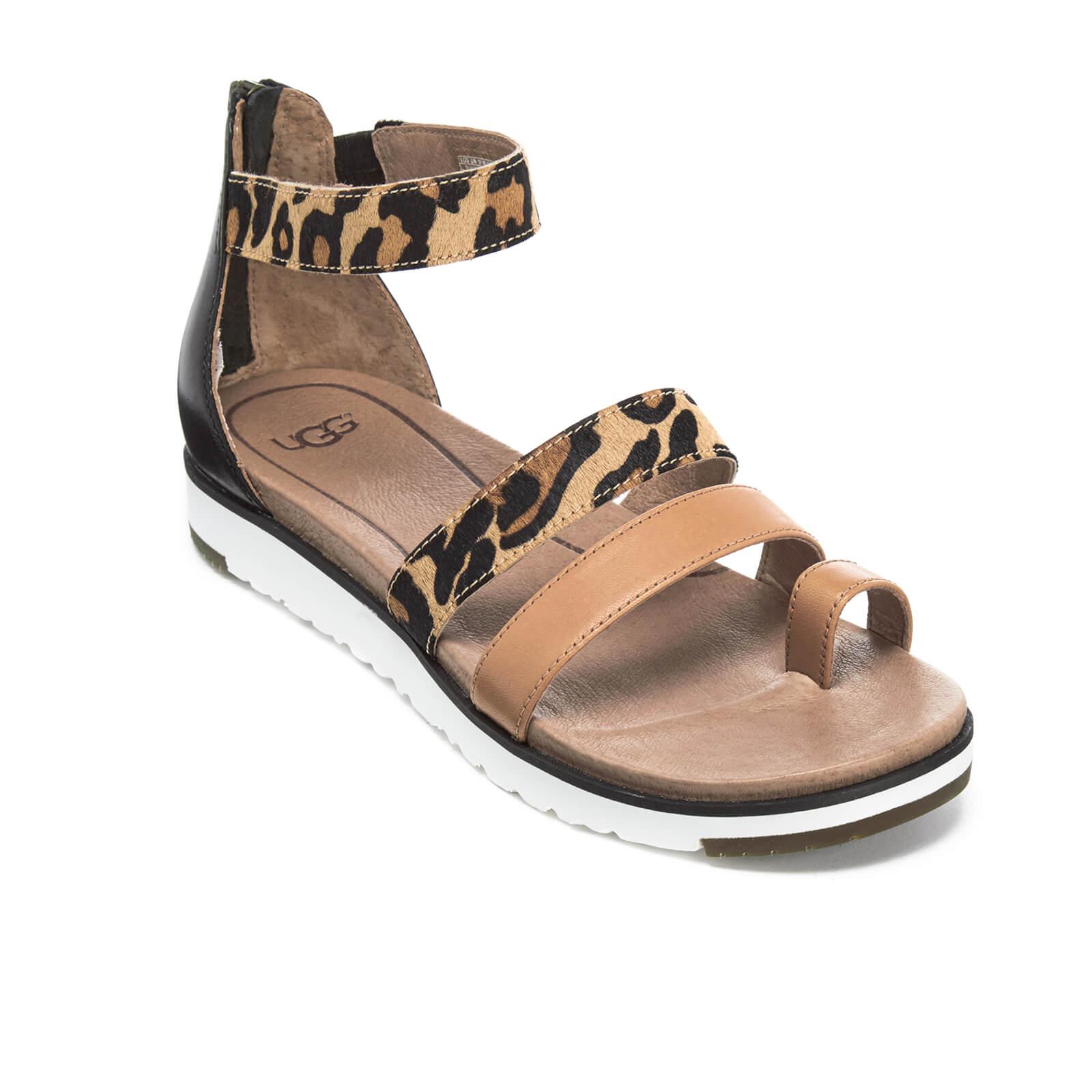 UGG Women's Mina Leopard Leather Gladiator Sandals - Lyst