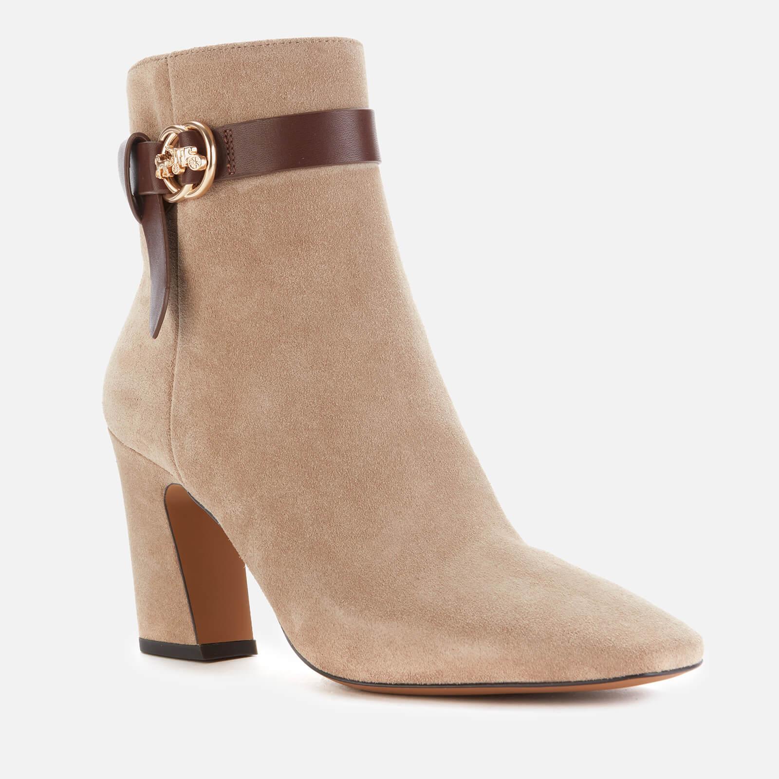 COACH Teri Suede Heeled Boots in Nude 