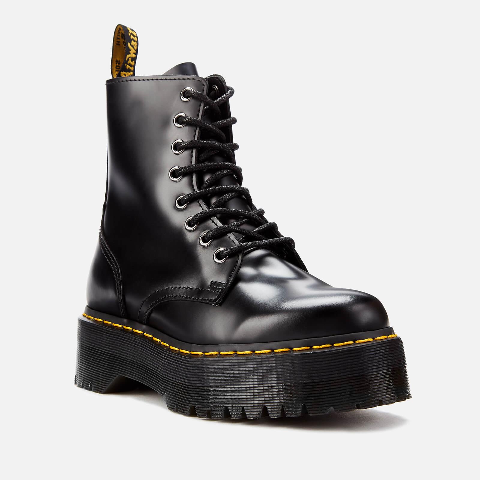 Dr. Martens Jadon Polished Smooth Leather 8-eye Boots in Black | Lyst