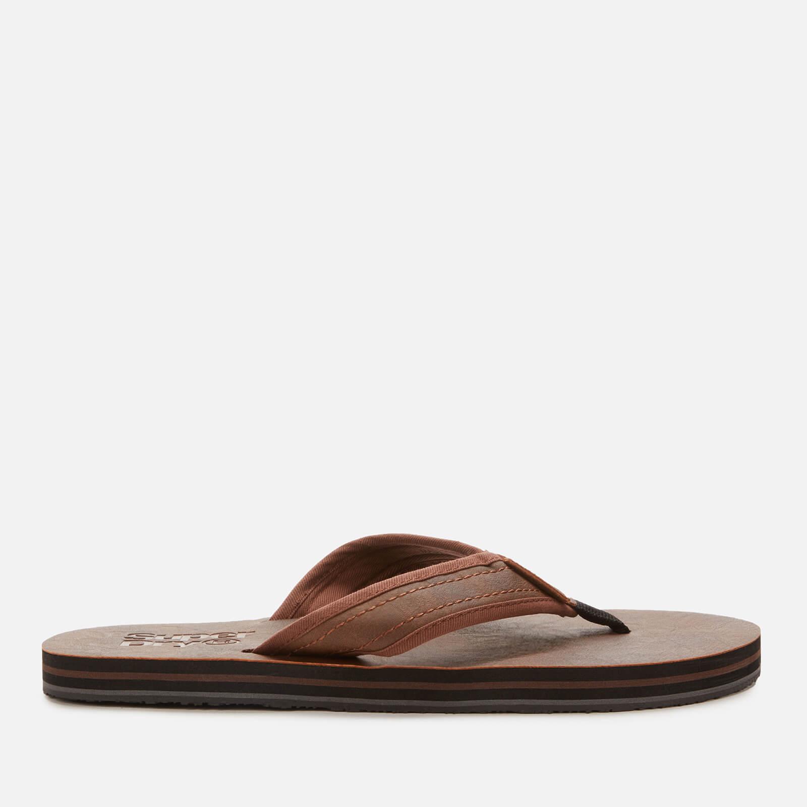 Superdry Synthetic Premium Flip Flops in Brown for Men - Lyst
