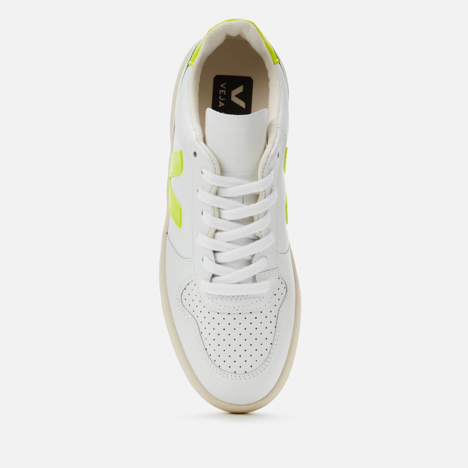 Veja V 10 Leather Trainers Extra White jaune Fluo Lyst Australia