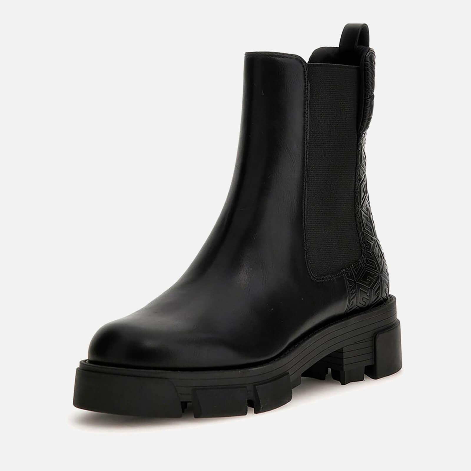 Guess Madla3 Embossed Leather Chelsea Boots in Black | Lyst