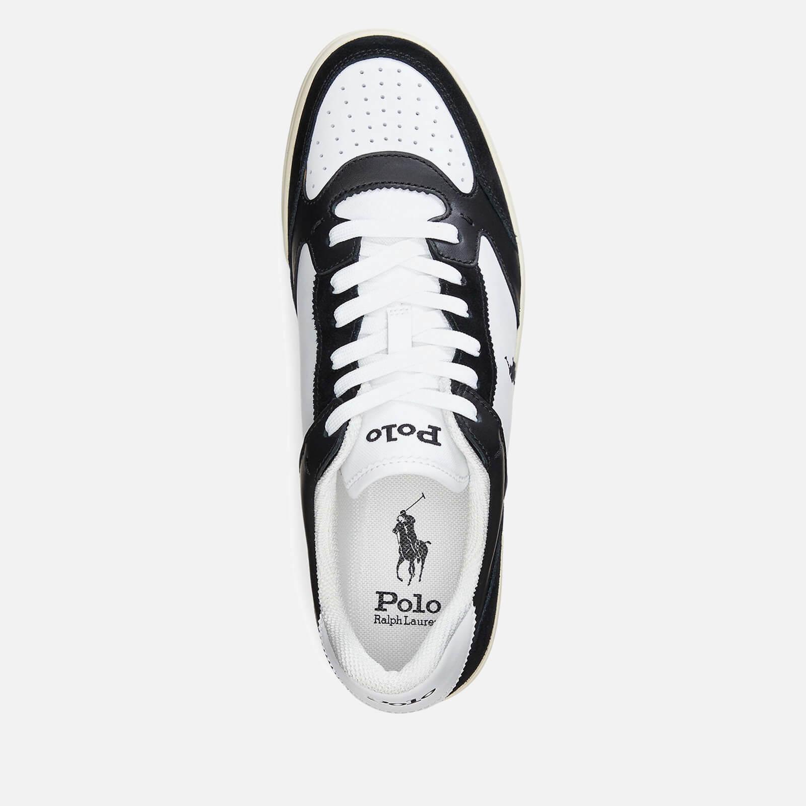 Polo Ralph Lauren Court Lux Leather Trainers in Black for Men | Lyst