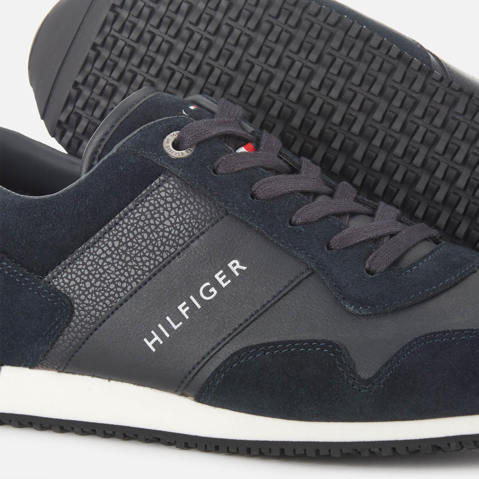 Tommy Hilfiger Iconic Leather/suede Mix Running Style Trainers in Blue for  Men | Lyst UK