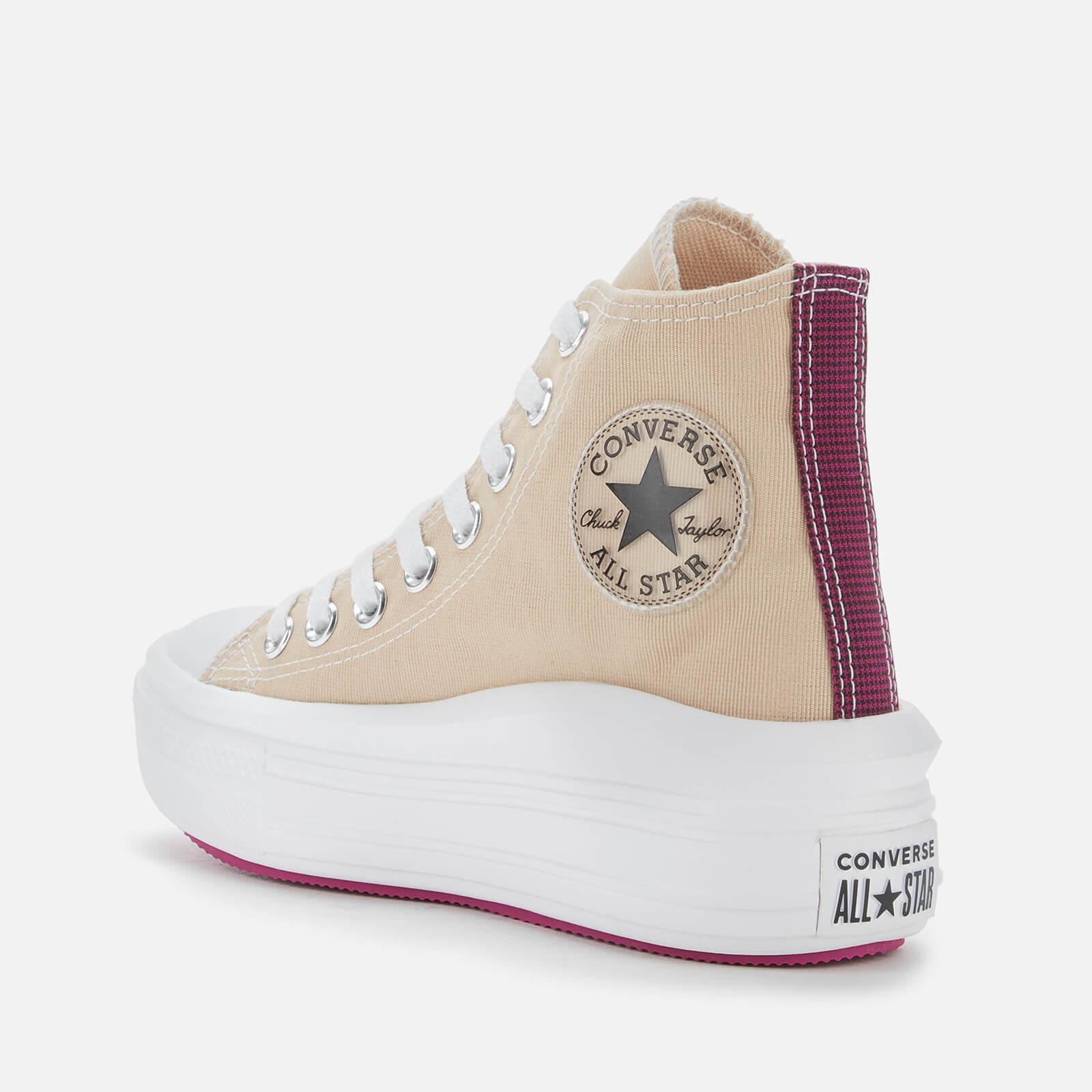 Converse Canvas Chuck Taylor All Star Move Hi-top Trainers in Beige  (Natural) | Lyst
