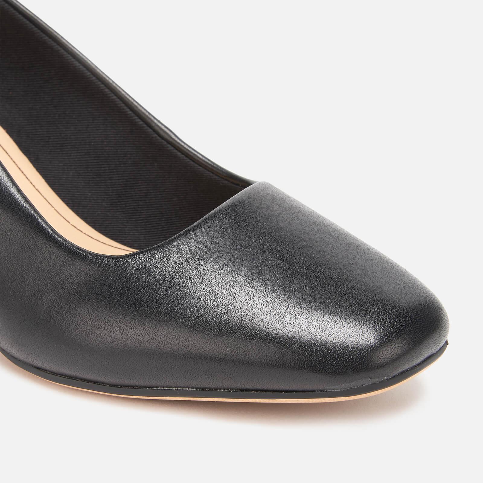 Details about   Ladies Clarks 'Sheer Rose' Black Leather Block Heel Court Shoes