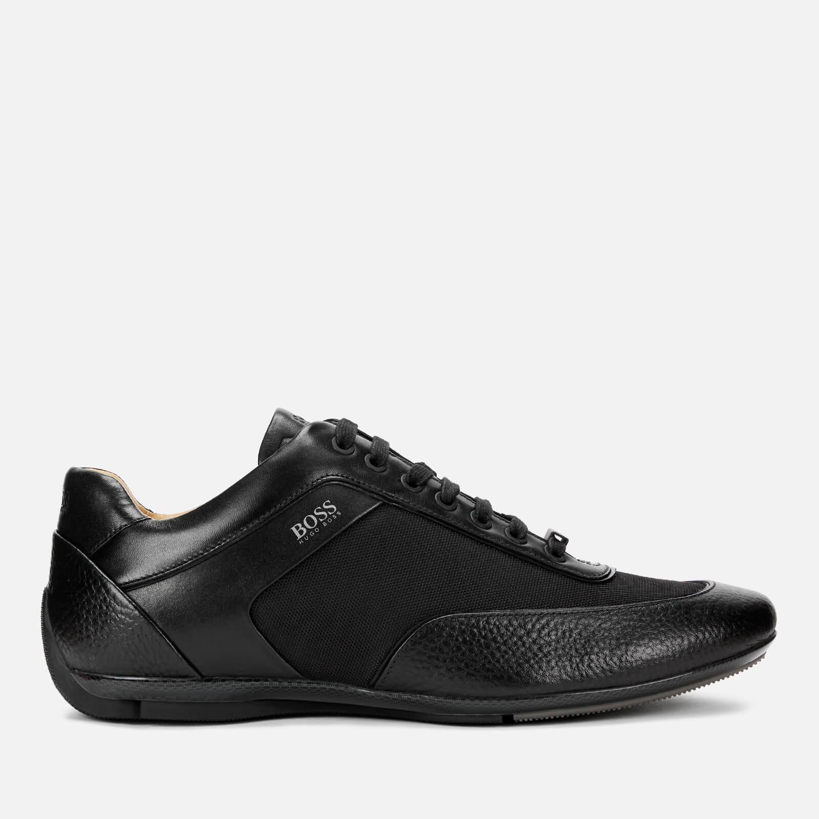 BOSS by HUGO BOSS Racing Leather Low Profile Trainers in Black for Men -  Lyst
