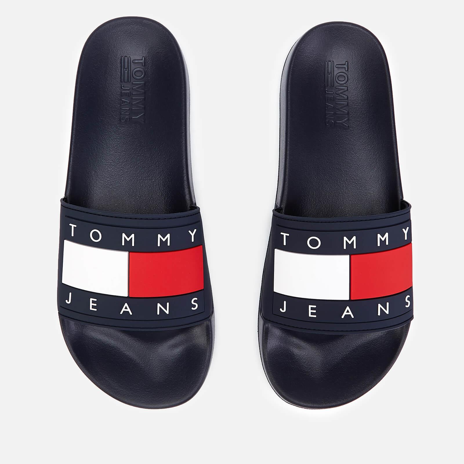 Tommy Hilfiger T3B0-30227-0634 Blue/Red/White Eco Leather Infant Slides Sandals 