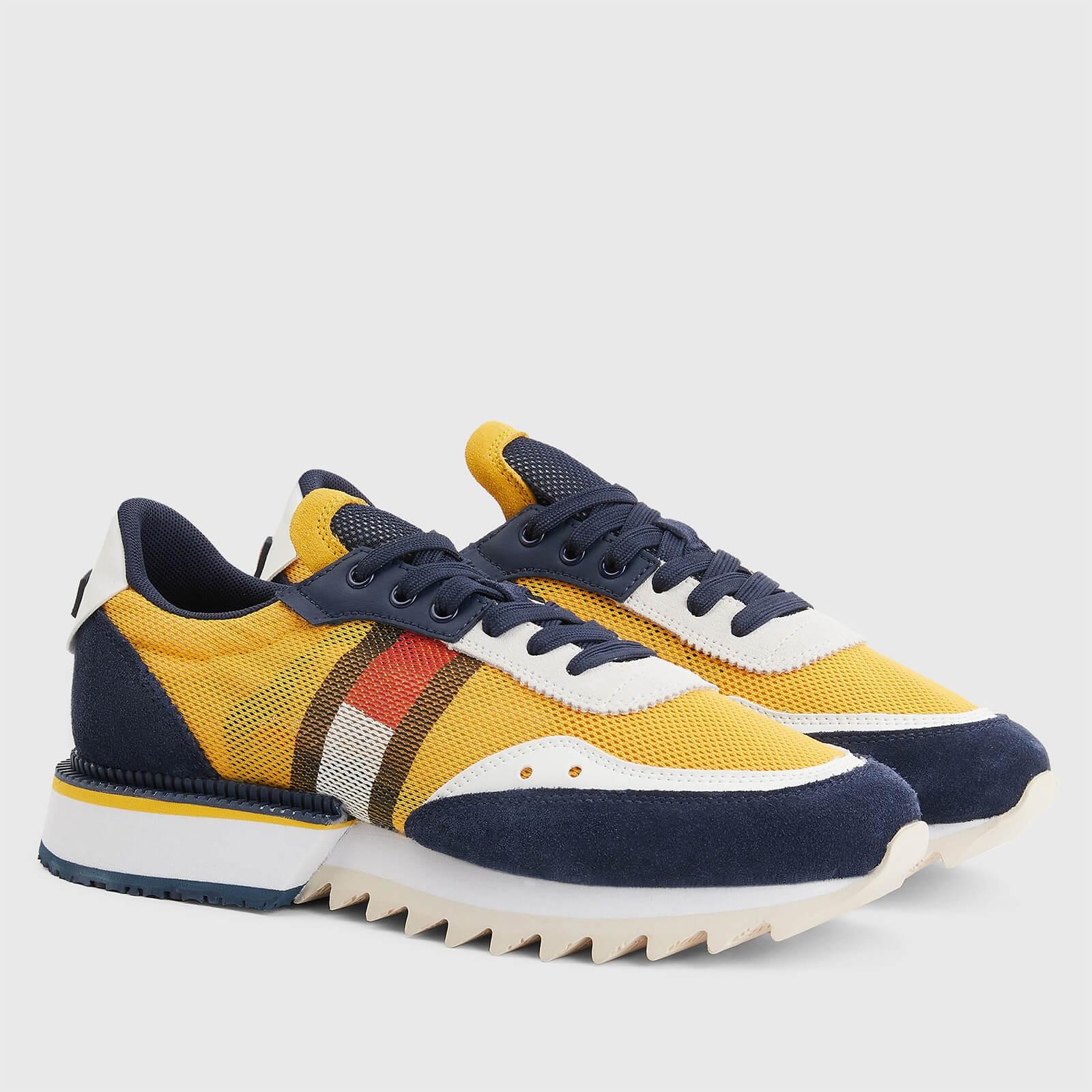 Tommy Hilfiger Cleat Mixed-texture Sneakers in Blue for Men | Lyst