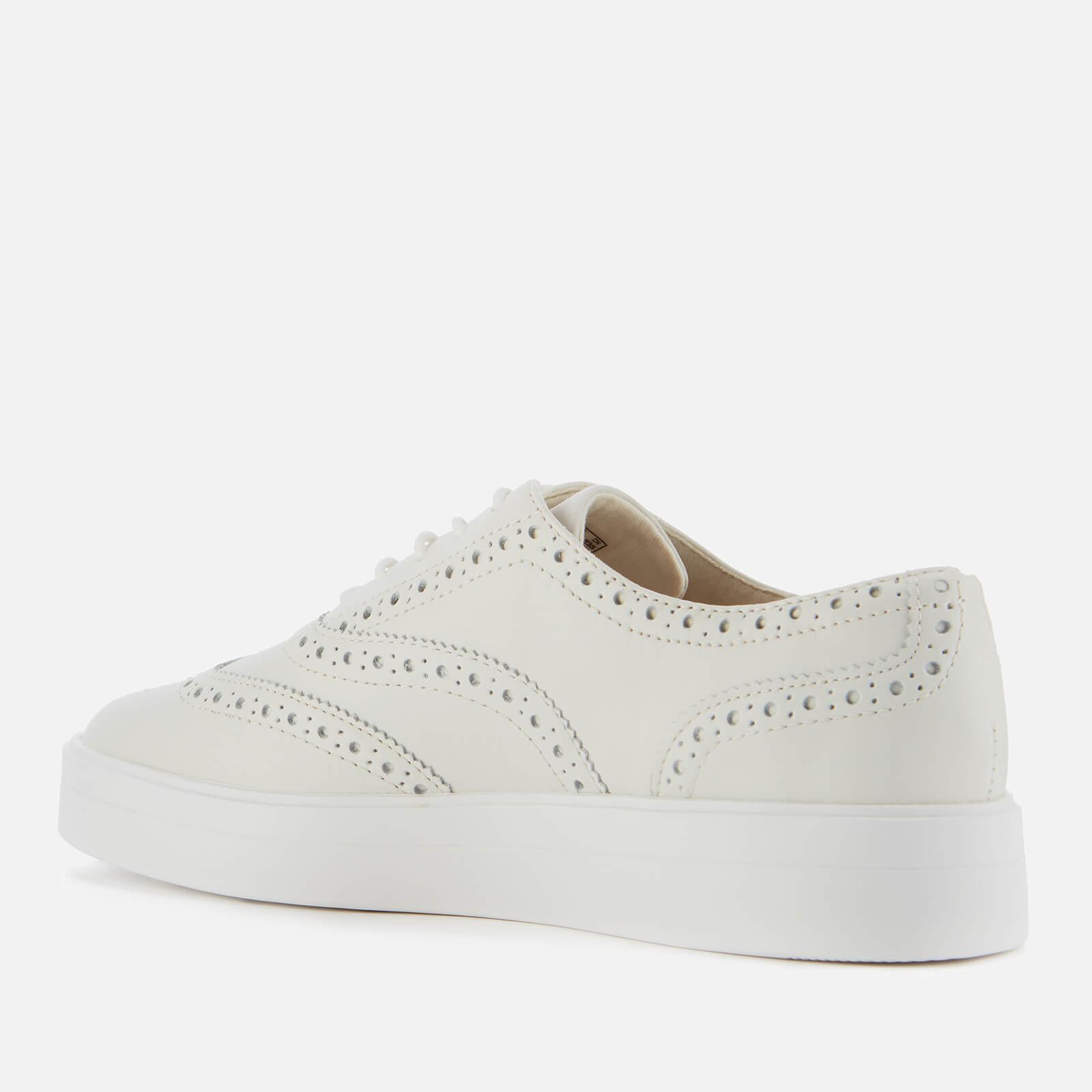 Clarks Hero Leather Brogue Trainers in White - Lyst