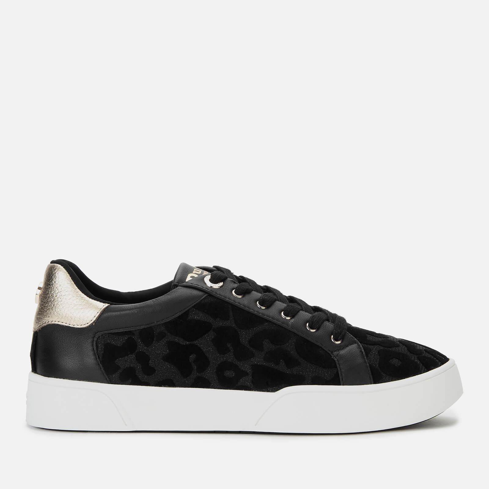 dune white leopard print trainers