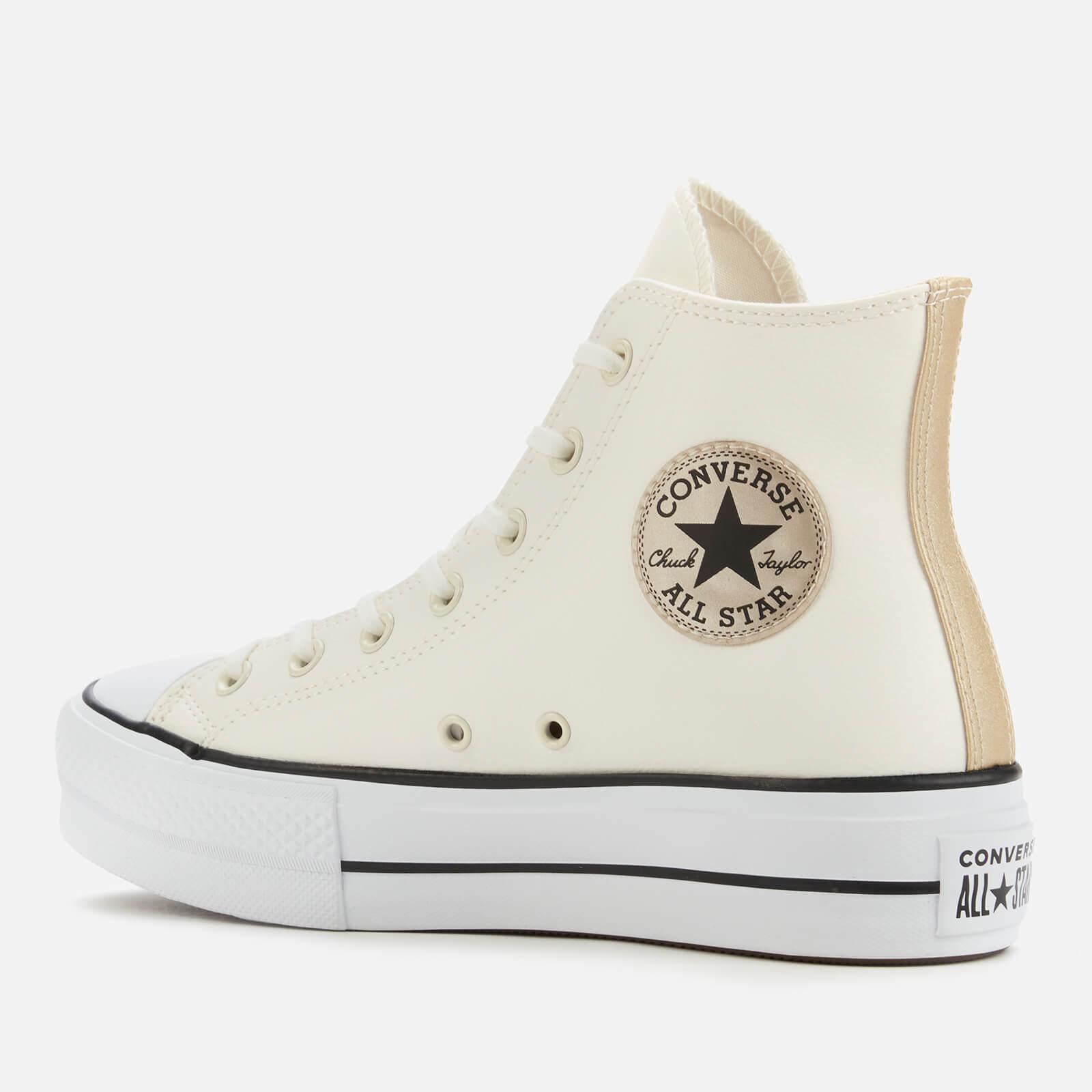 Converse Chuck Taylor All Star Anodized Metals Leather Lift Hi-top Trainers  in White | Lyst