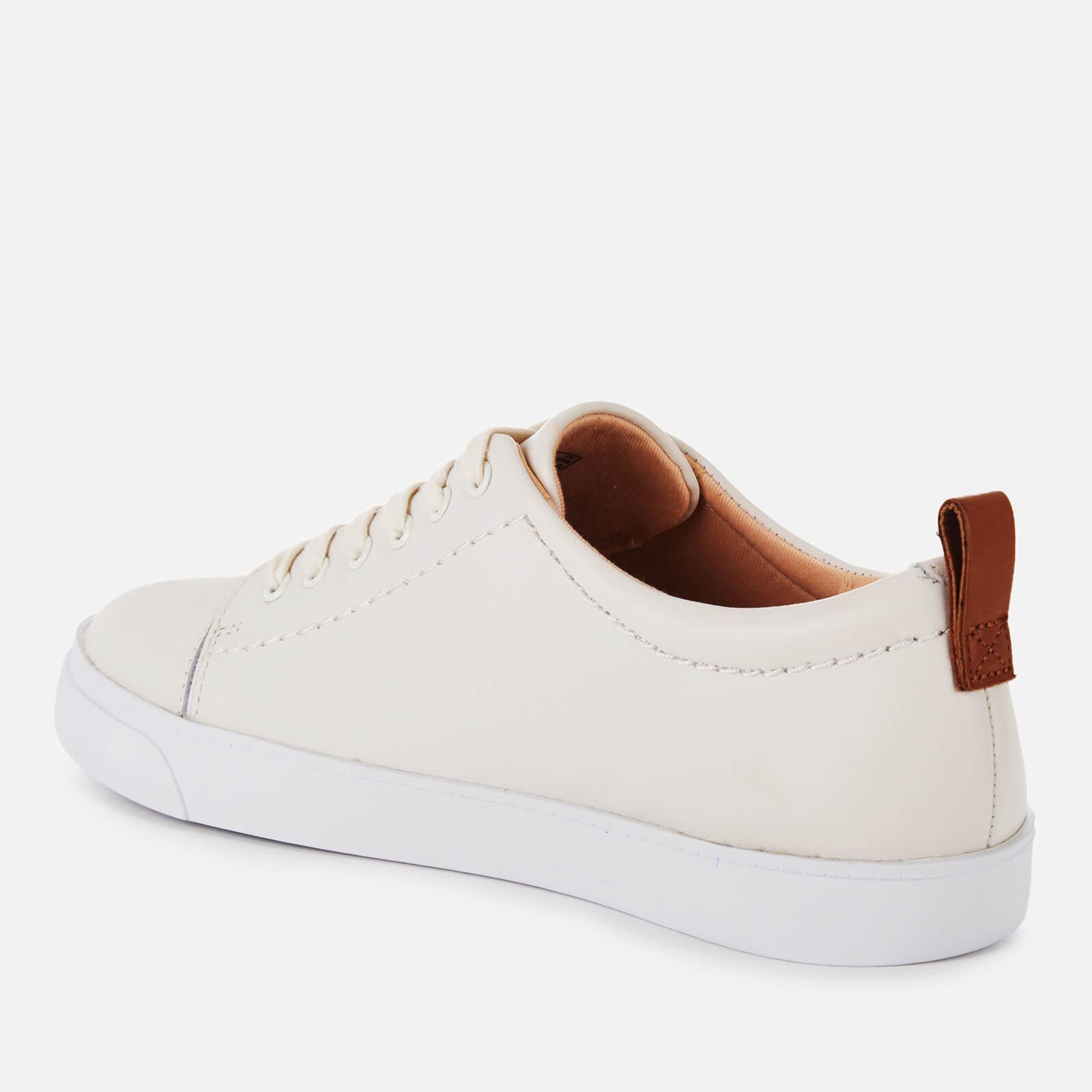 clarks white leather trainers
