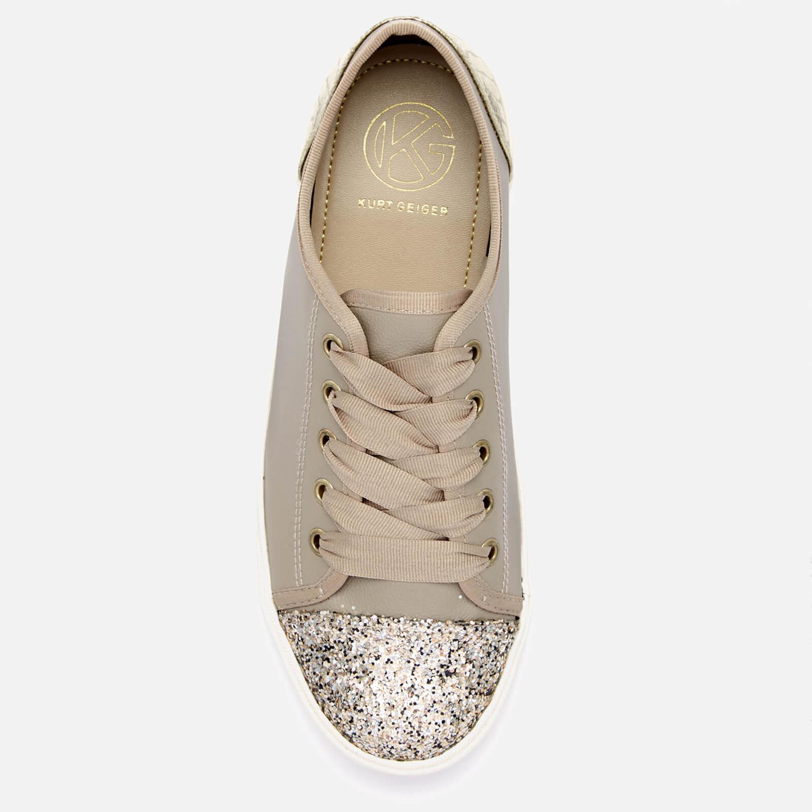 KG by Kurt Geiger Synthetic Lucca Glitter Trainers in Nude 