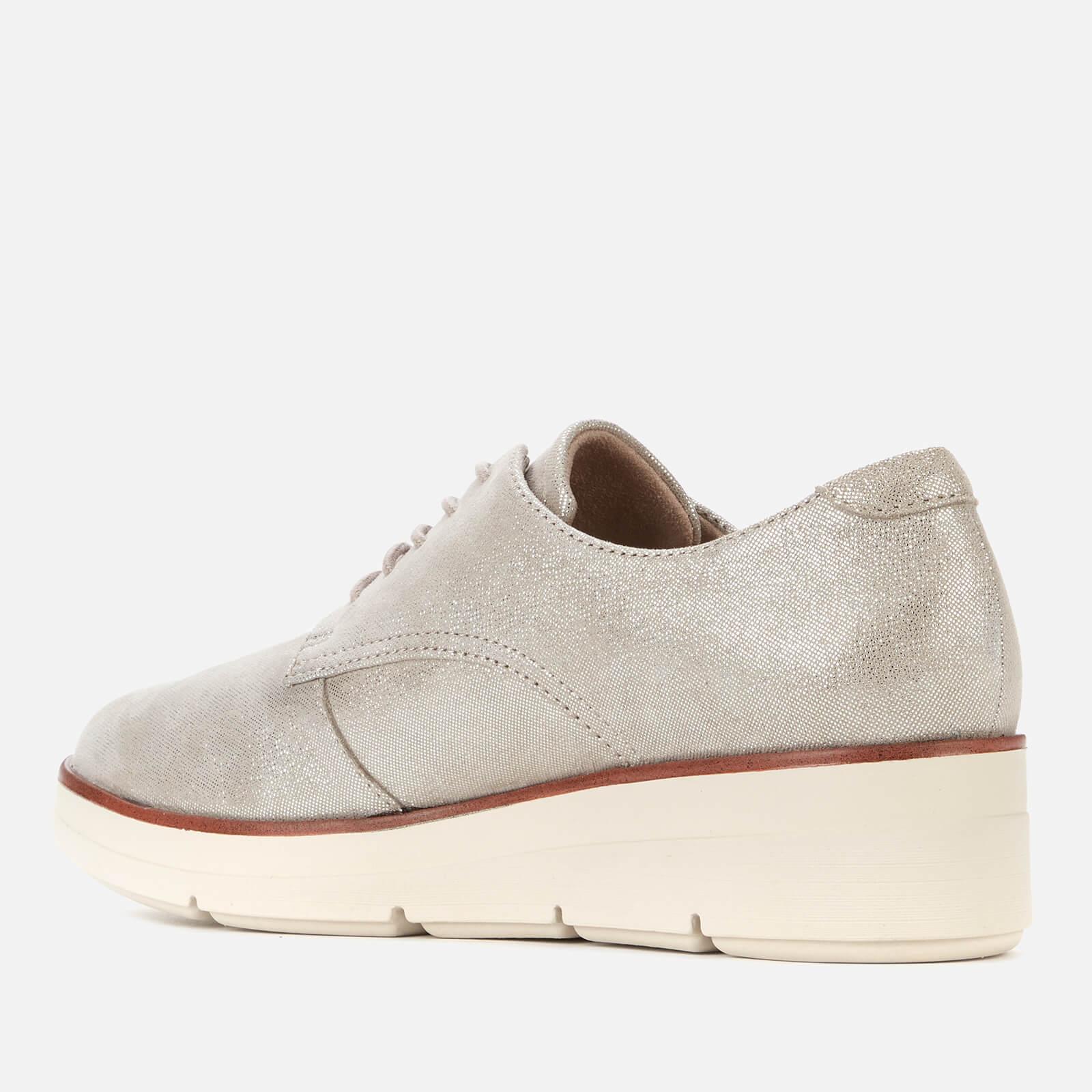 Clarks Shaylin Lace Suede Flatform Shoes in Grey (Gray) | Lyst
