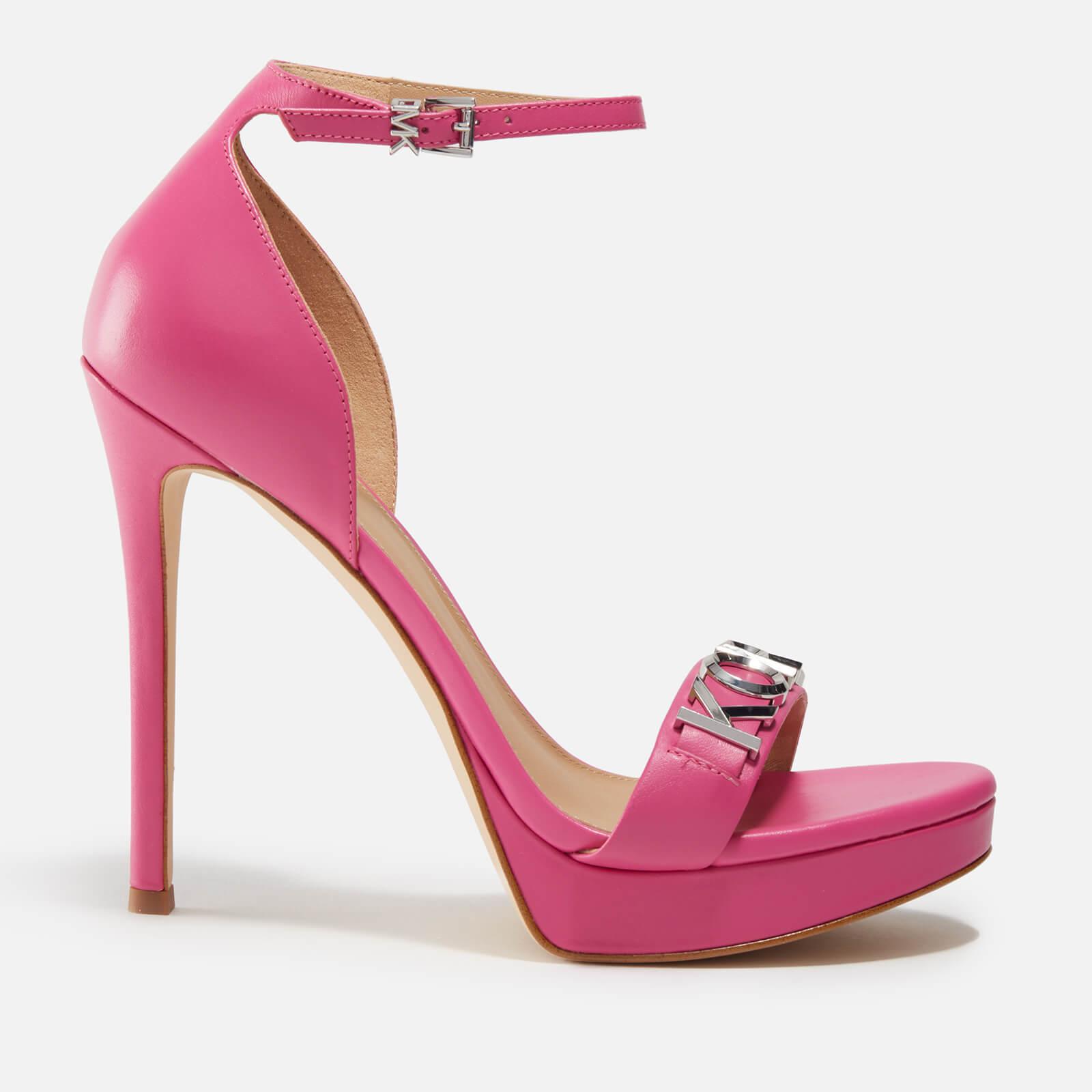 MICHAEL Michael Kors Jordyn Leather Platform Heeled Sandals in Pink | Lyst