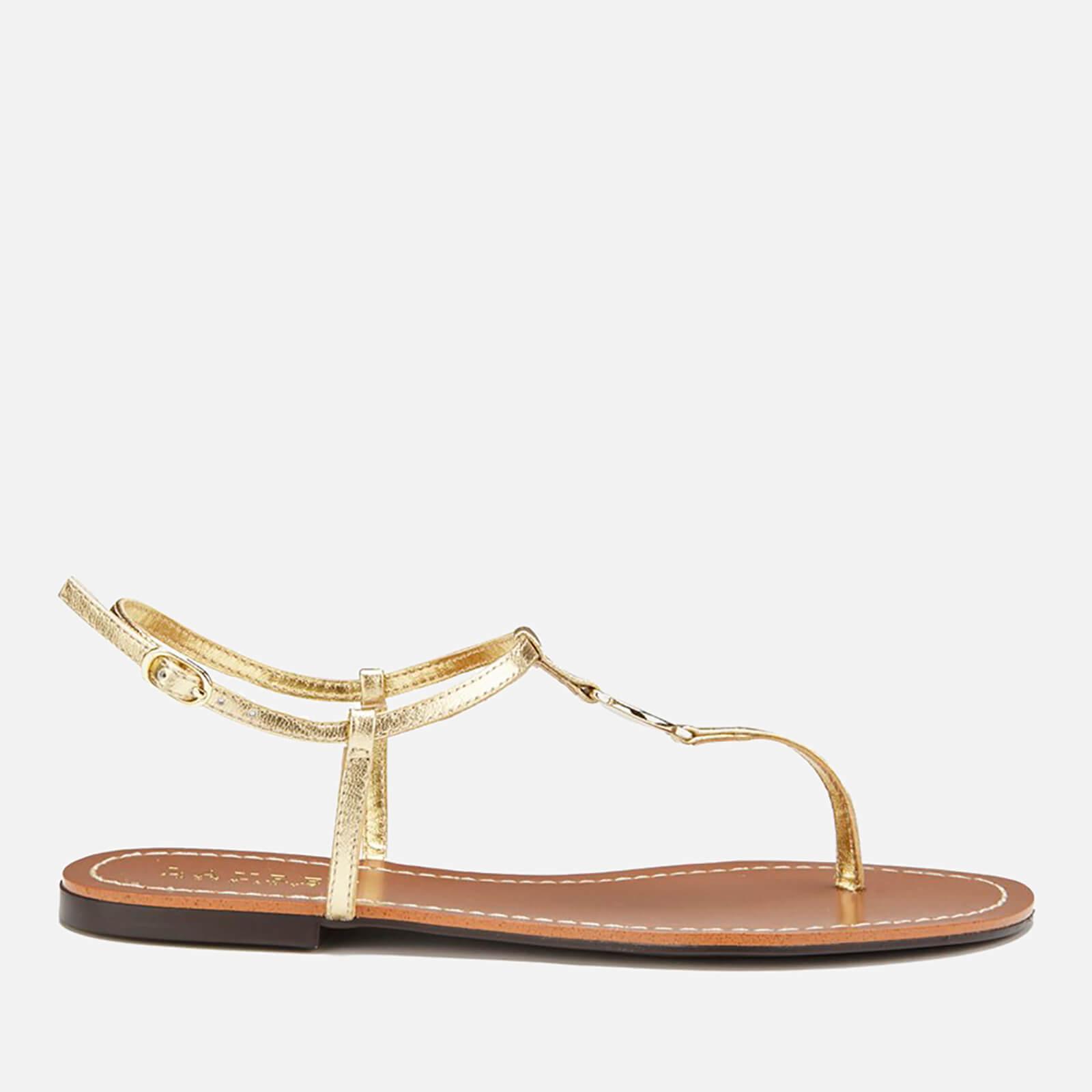 Lauren by Ralph Lauren Women's Aimon Leather Sandals in Gold (Metallic) -  Lyst