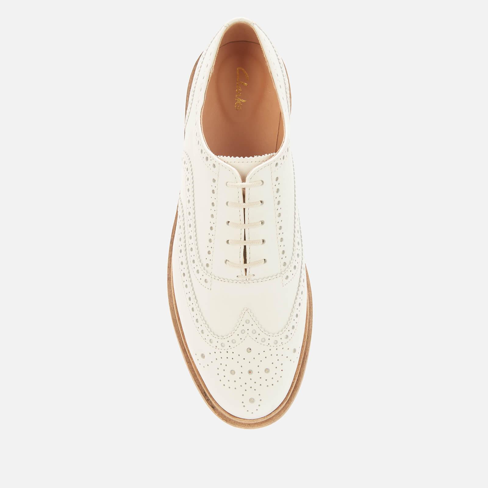 Clarks Baille Leather Brogues in White | Lyst