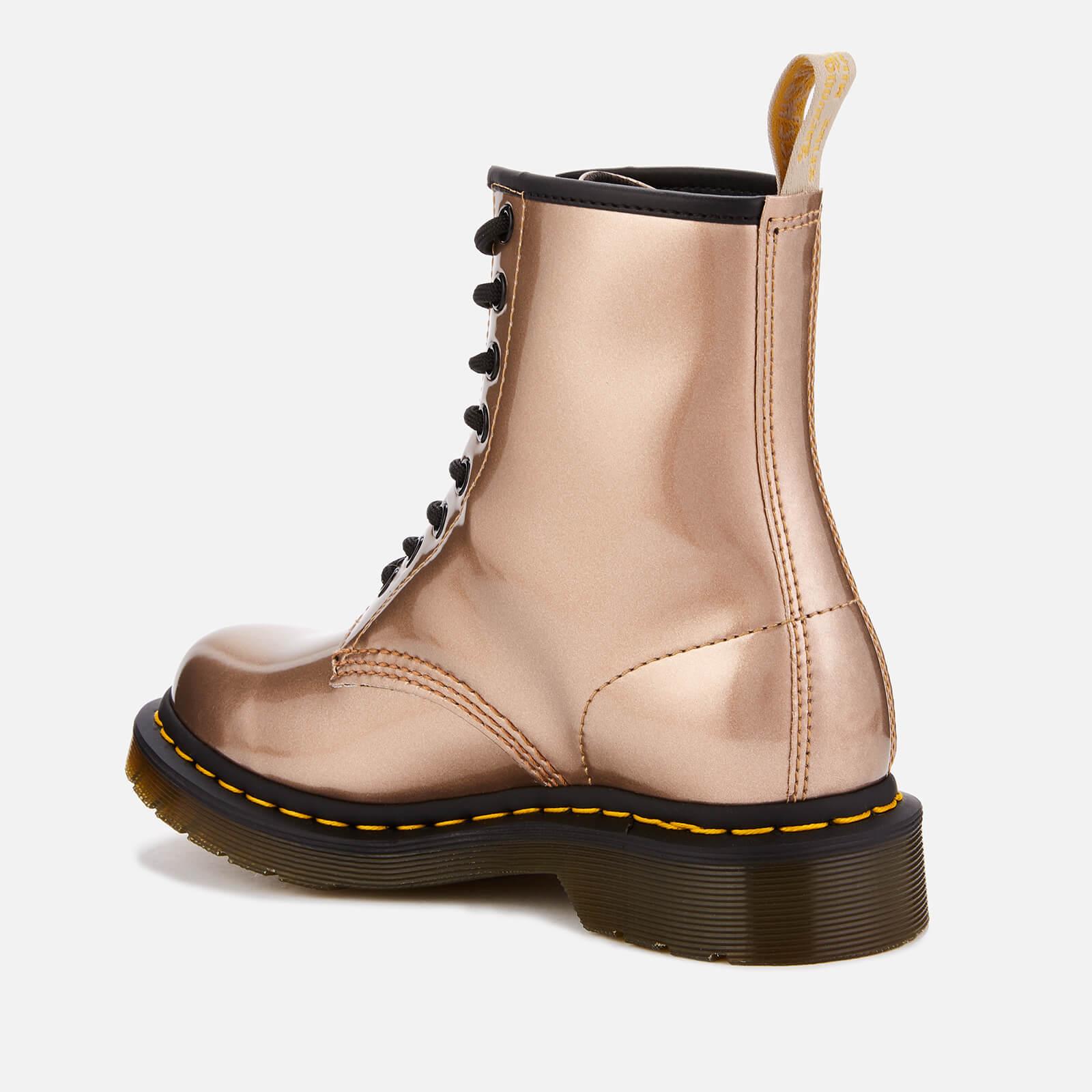 black and rose gold doc martens