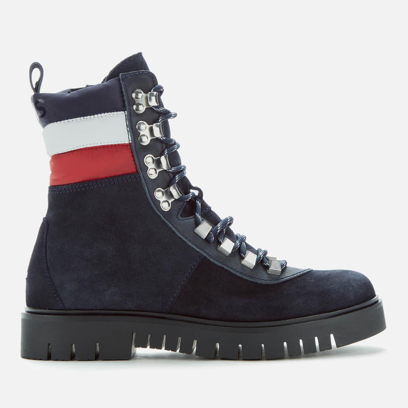 Tommy Hilfiger Denim Padded Nylon Lace Up Boot Mid Boots in Blue 