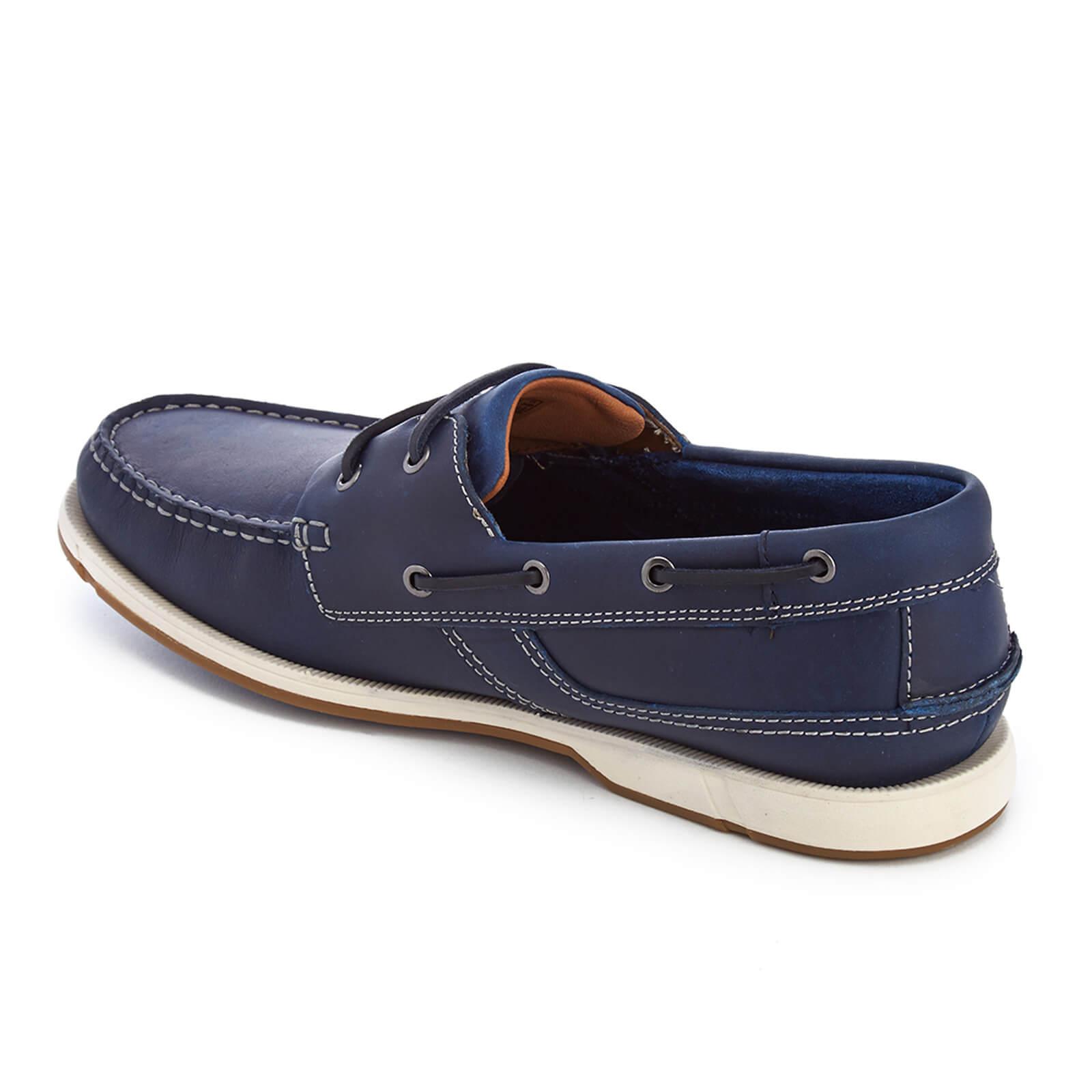 Clarks Fulmen Row Leather Boat Shoes in Blue for Men - Lyst