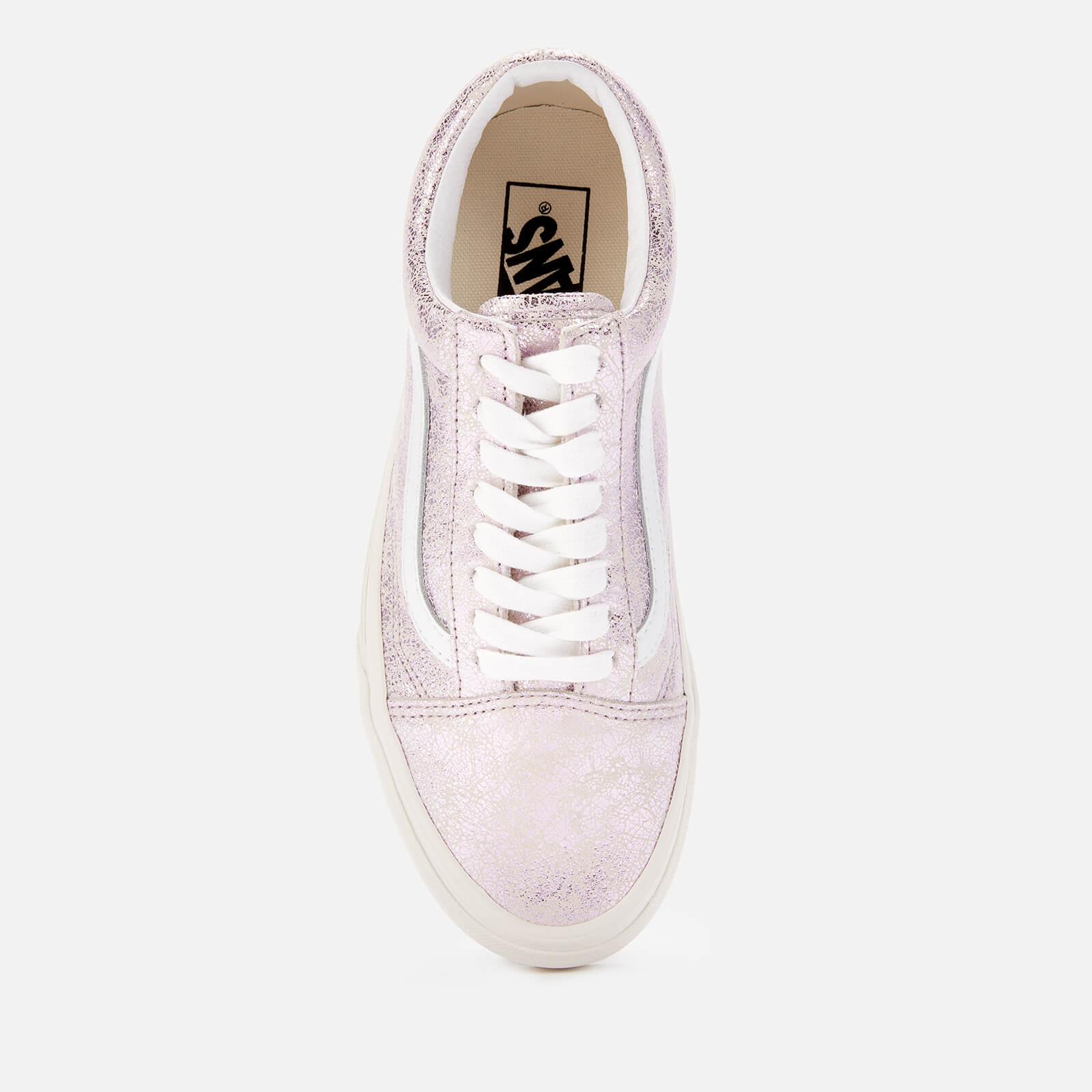 Vans Cracked Leather Old Skool Trainers in Pink | Lyst