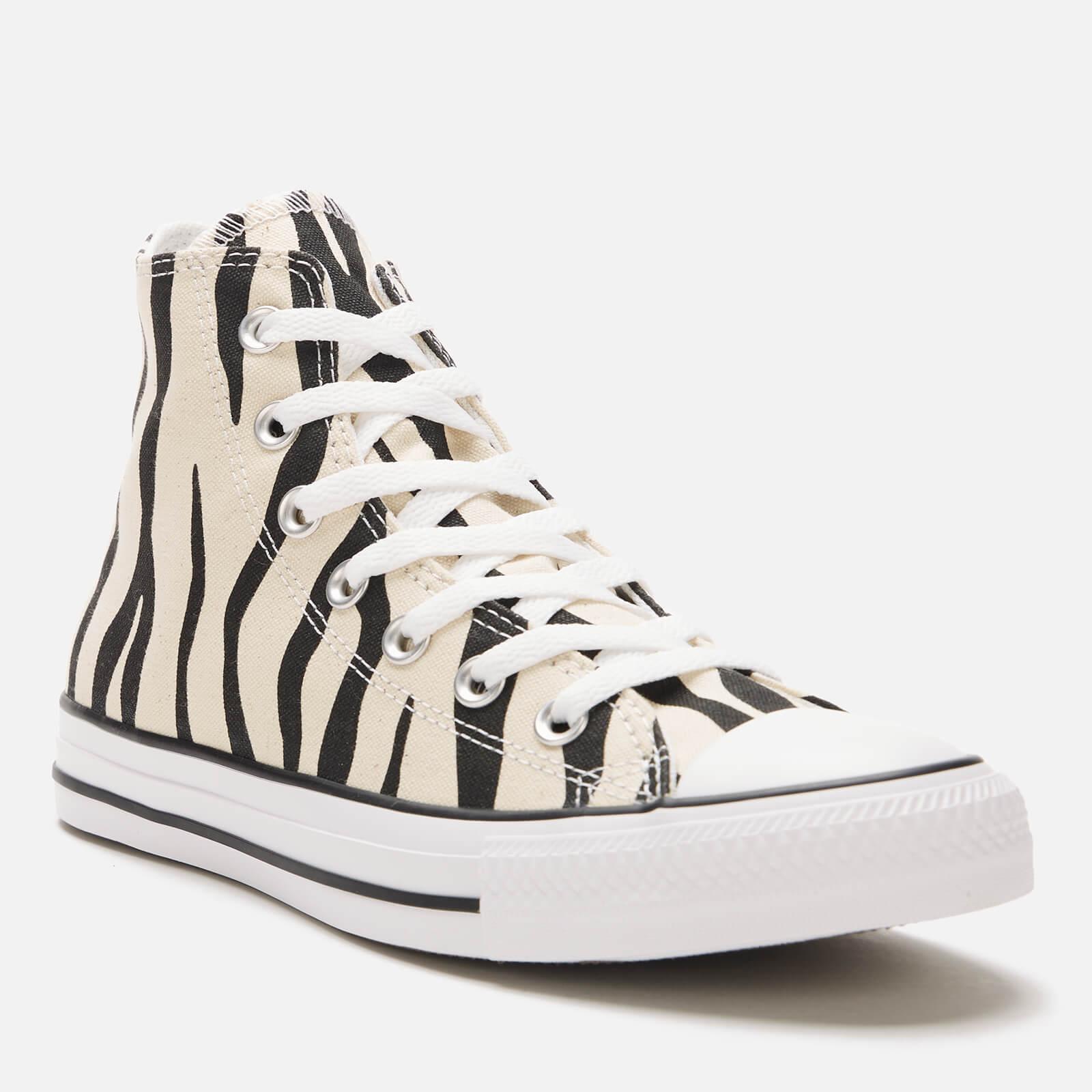 Converse Chuck Taylor All Star Hi Trainers With Zebra Print in Natural |  Lyst