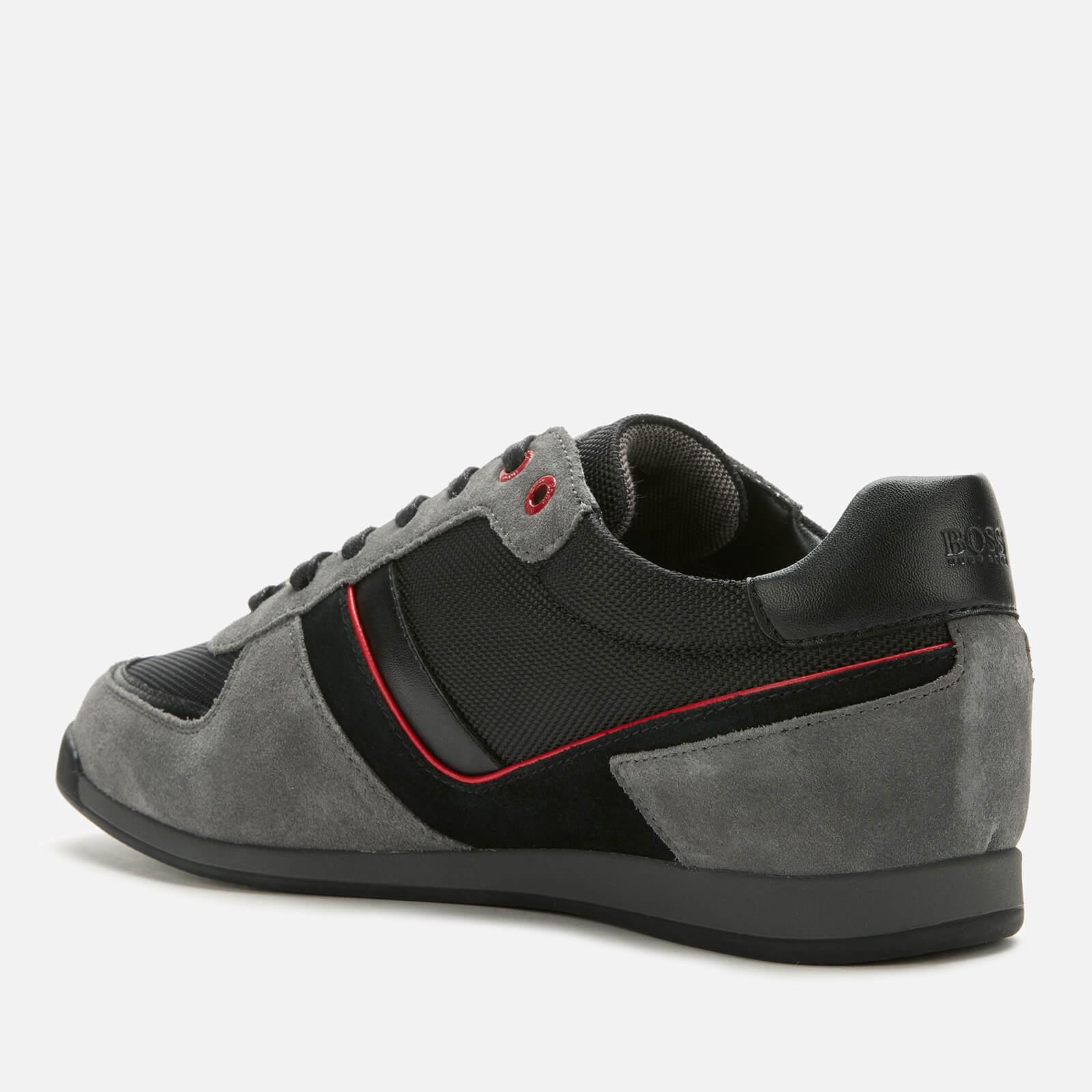 boss glaze nylon suede trainers