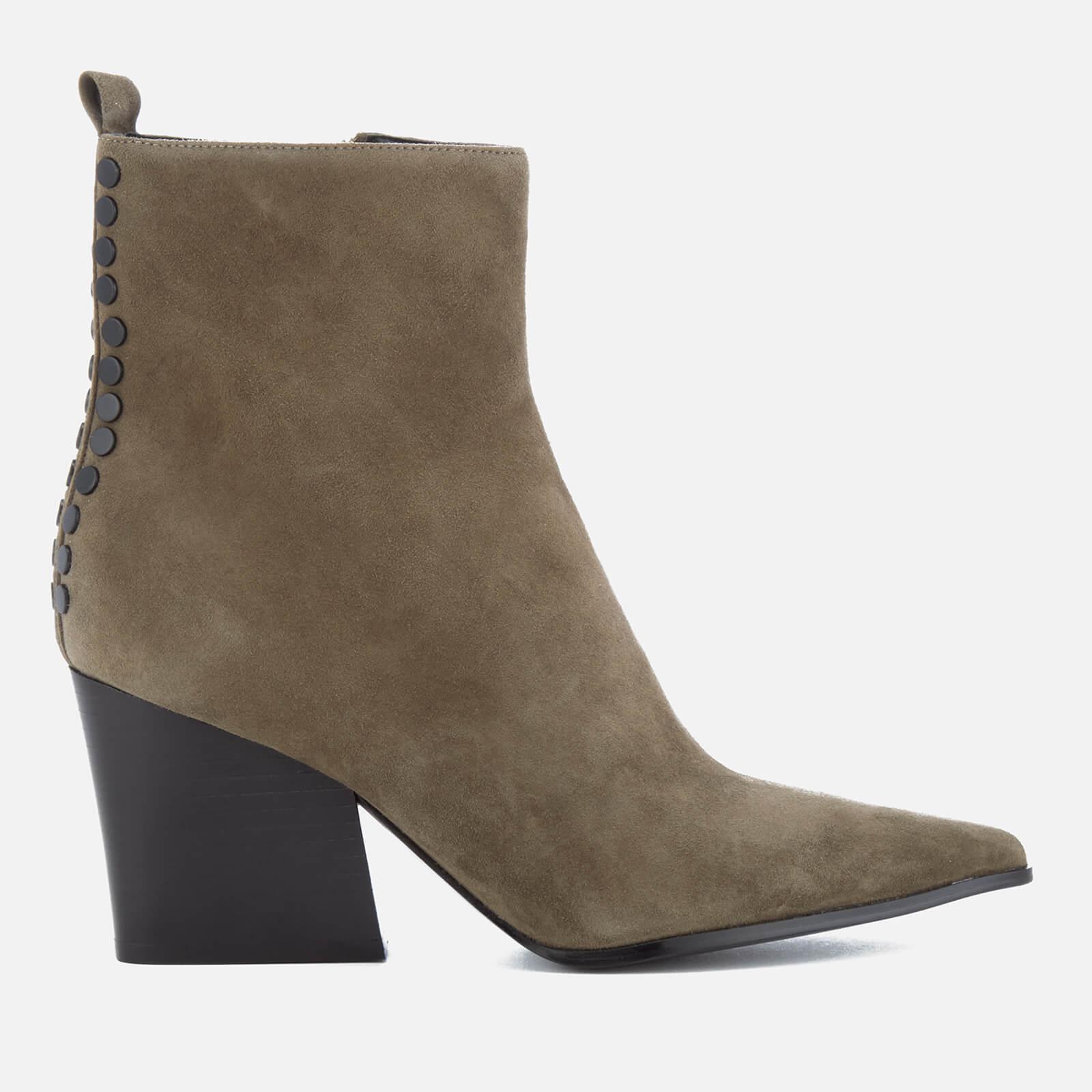 Kendall + Kylie Women's Felix Suede Heeled Ankle Boots in Dark Green