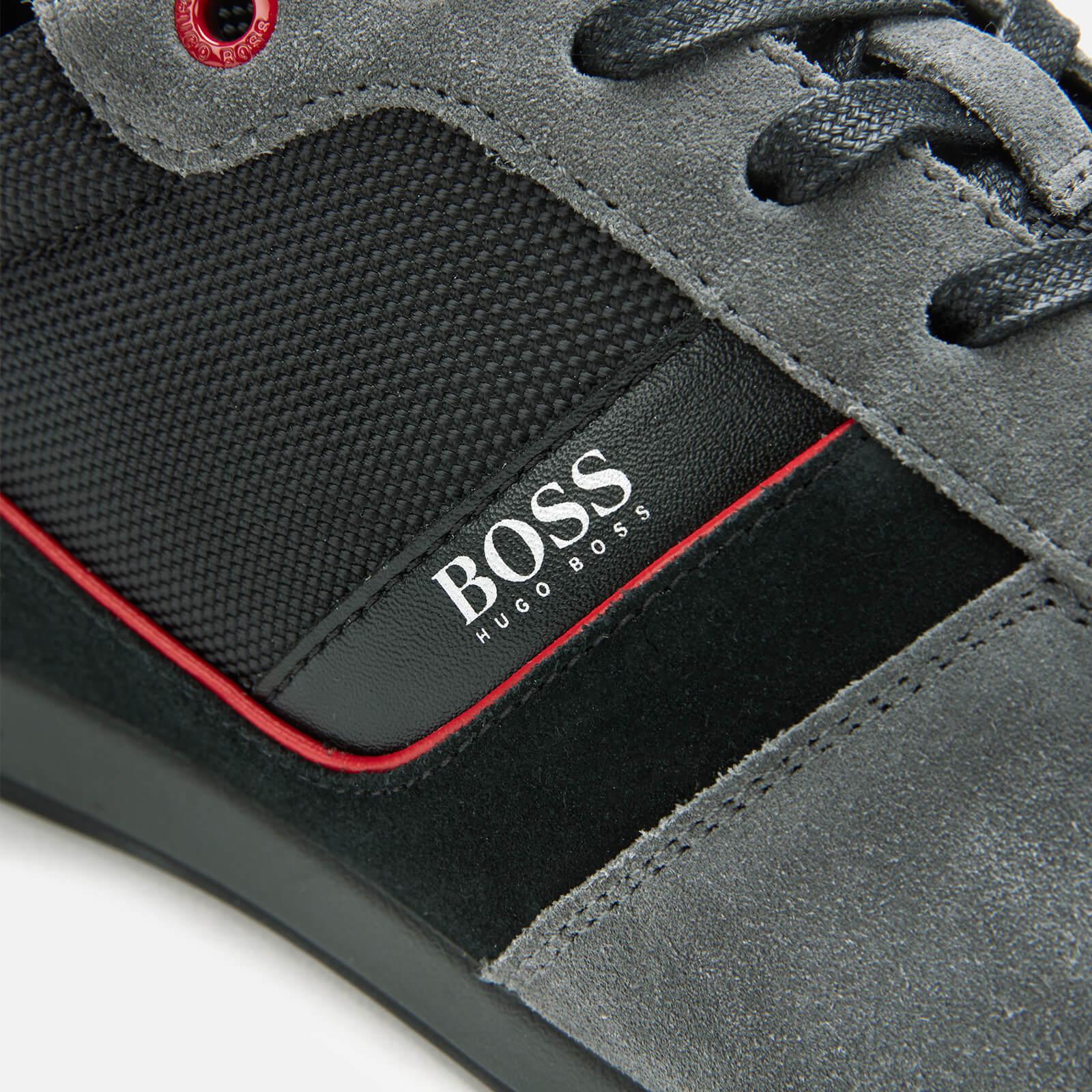 boss glaze nylon suede trainers