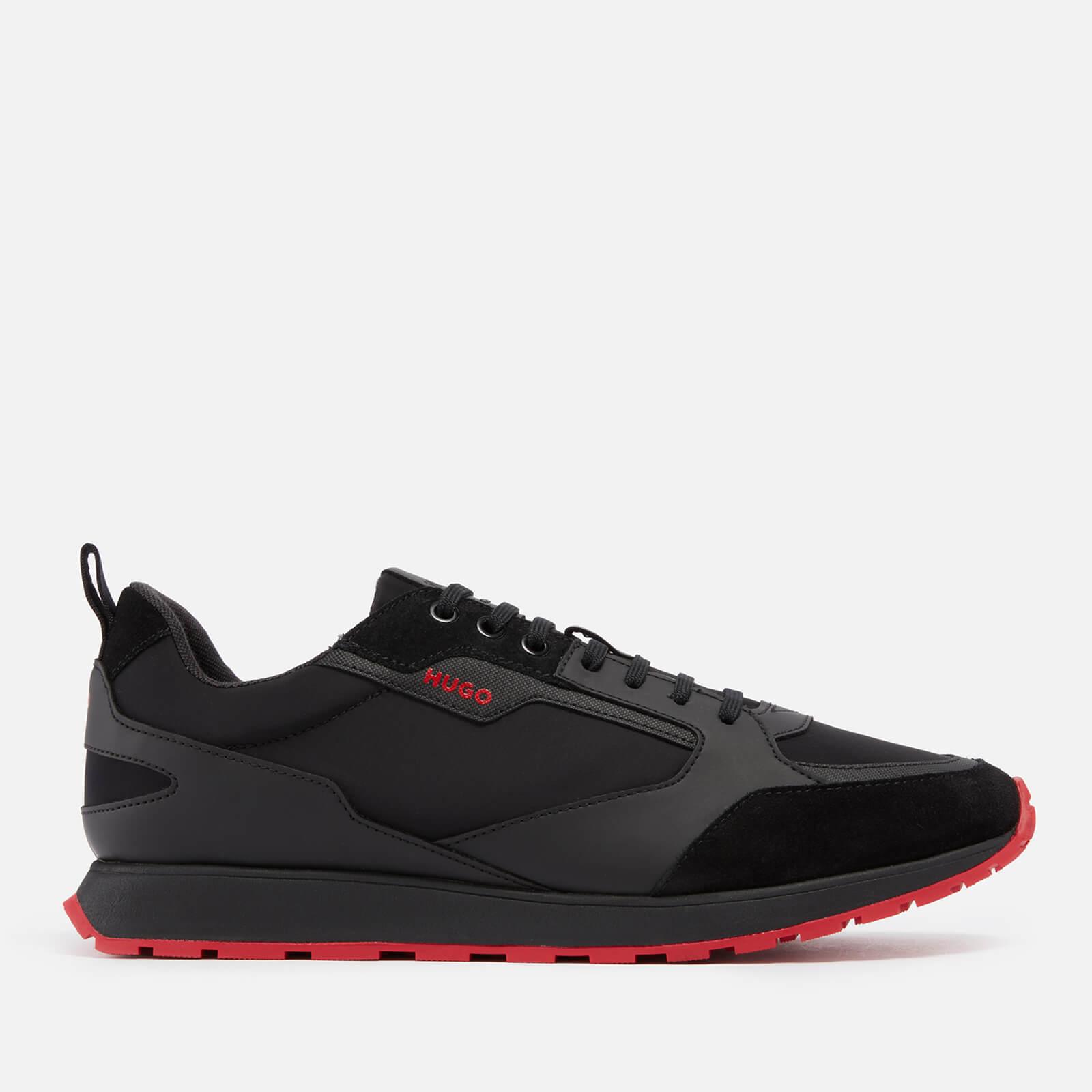 HUGO Icelin Leather, Neoprene And Suede Trainers in Black for Men | Lyst