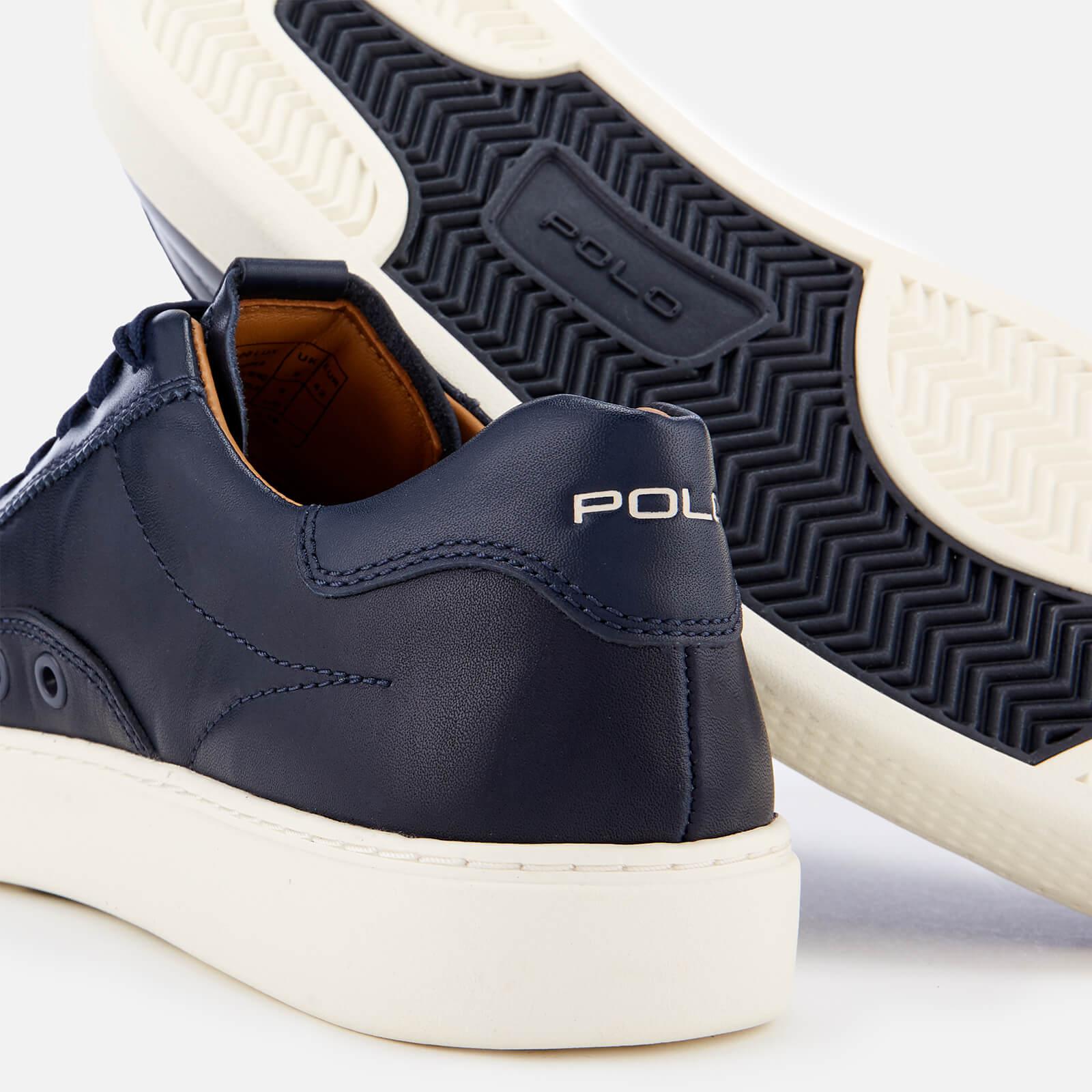 Polo Ralph Lauren Court 100 Leather Trainers In Navy Blue For Men Lyst