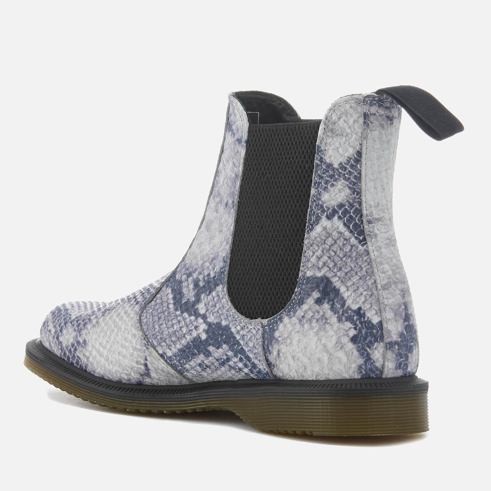 Dr. Martens Leather Flora Snake Print Chelsea Boots in Grey (Gray) Lyst