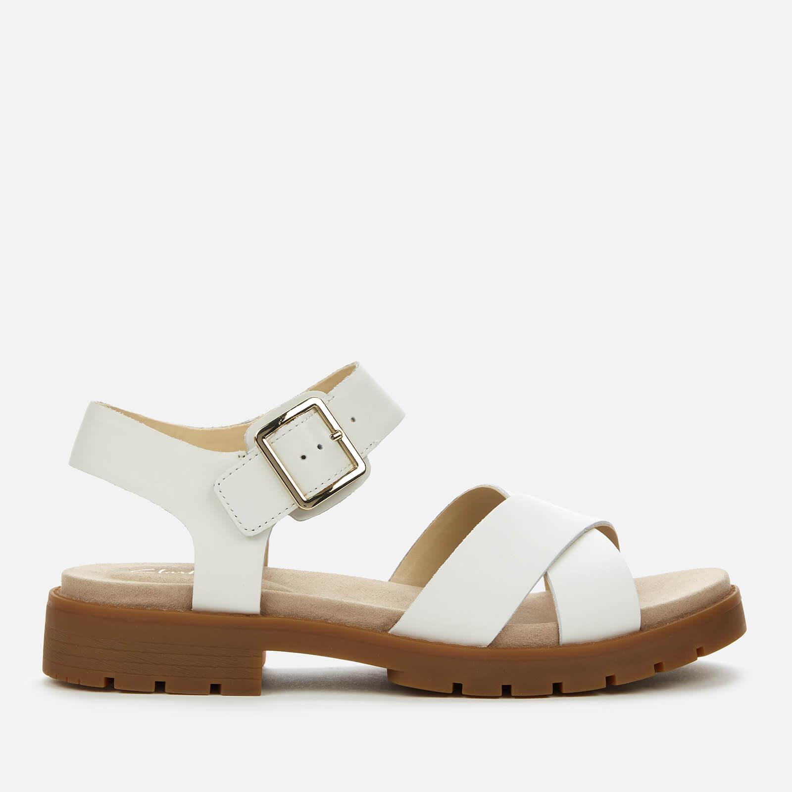 Clarks Orinoco Strap Leather Sandals in White | Lyst