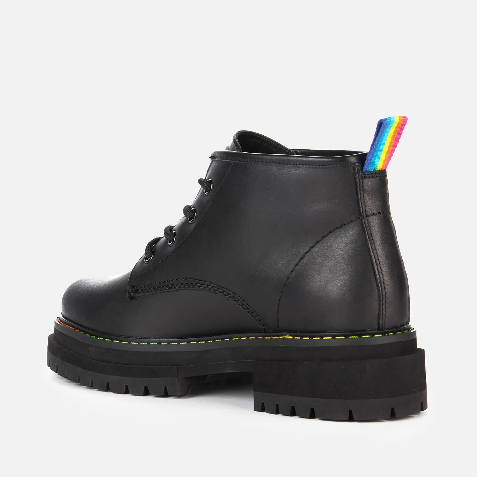 Kurt Geiger Birdie Low Leather Ankle Boots in Black | Lyst